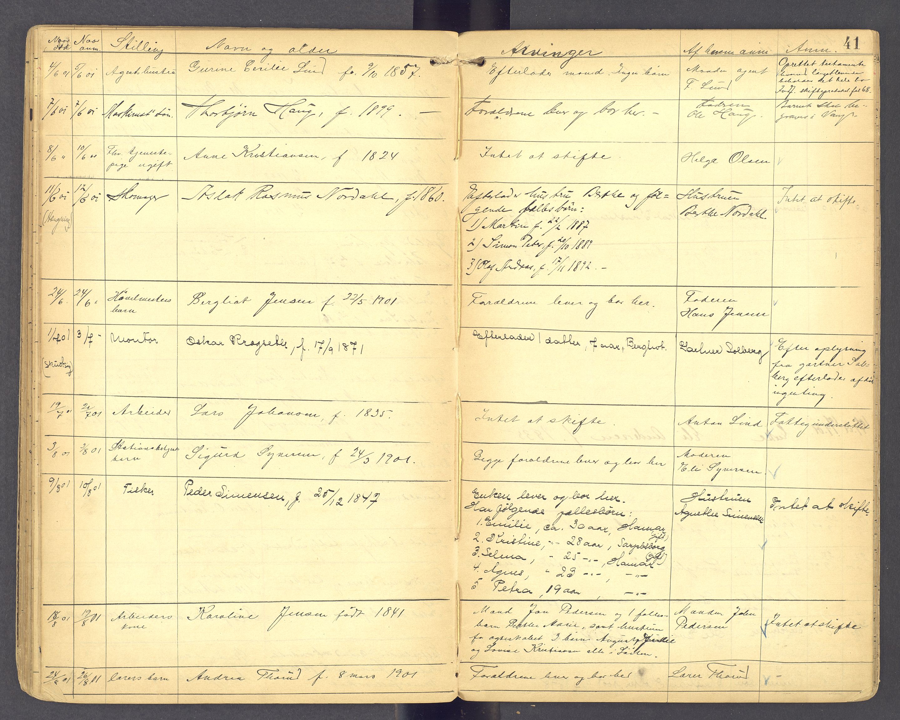 Sør-Hedmark sorenskriveri, AV/SAH-TING-014/J/Jd/Jdb/L0001: Dødsfallsprotokoll - Hamar by, 1893-1910, p. 41