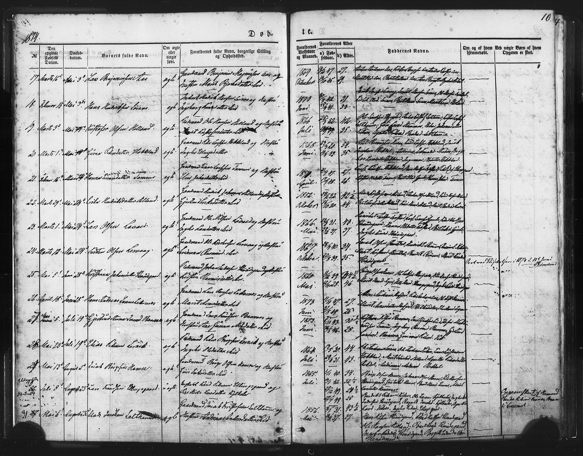 Ministerialprotokoller, klokkerbøker og fødselsregistre - Møre og Romsdal, AV/SAT-A-1454/539/L0530: Parish register (official) no. 539A03, 1872-1886, p. 10