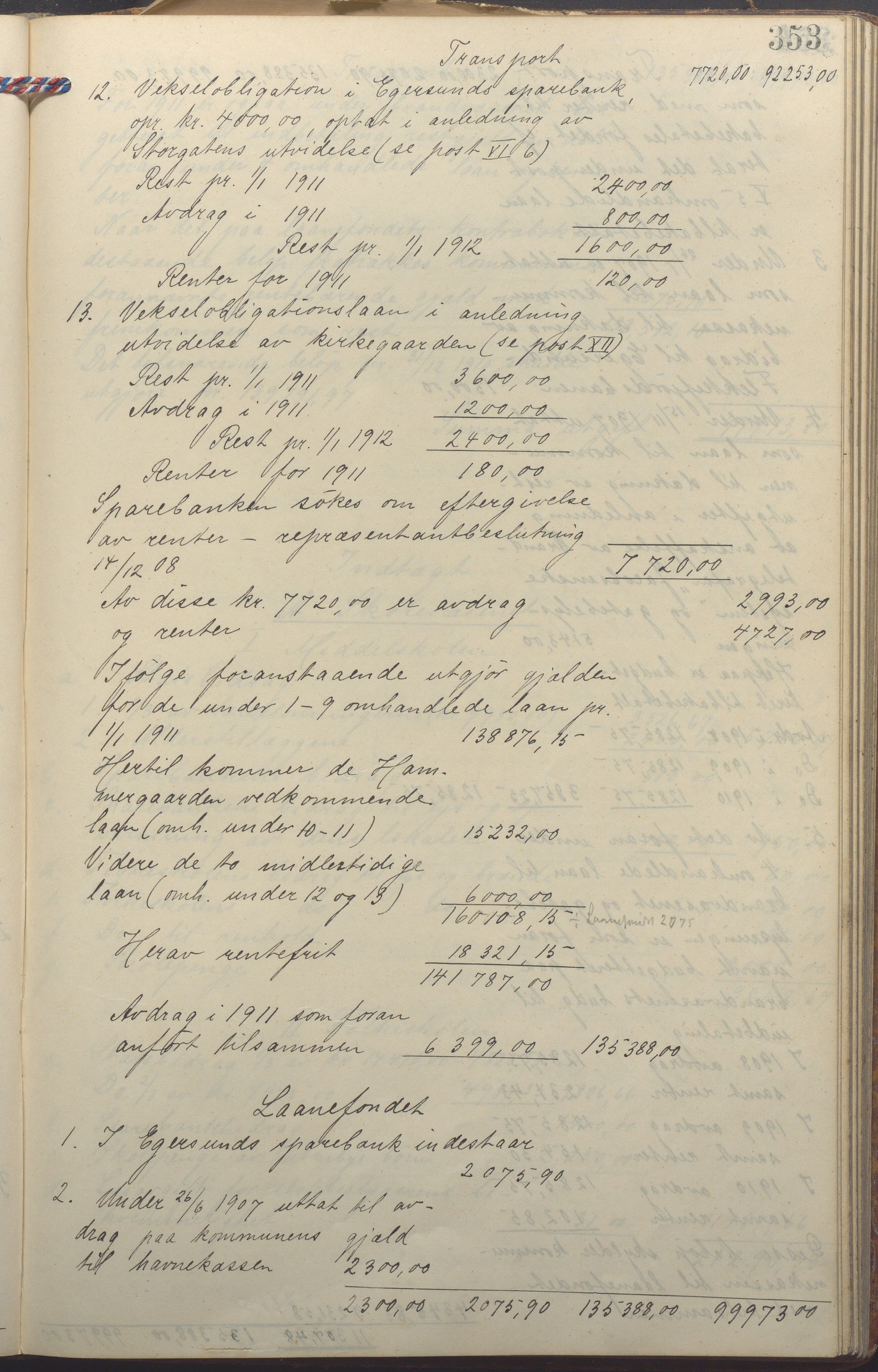 Egersund kommune (Ladested) - Formannskapet, IKAR/K-100502/A/L0007: Forhandlingsprotokoll, 1907-1912, p. 353