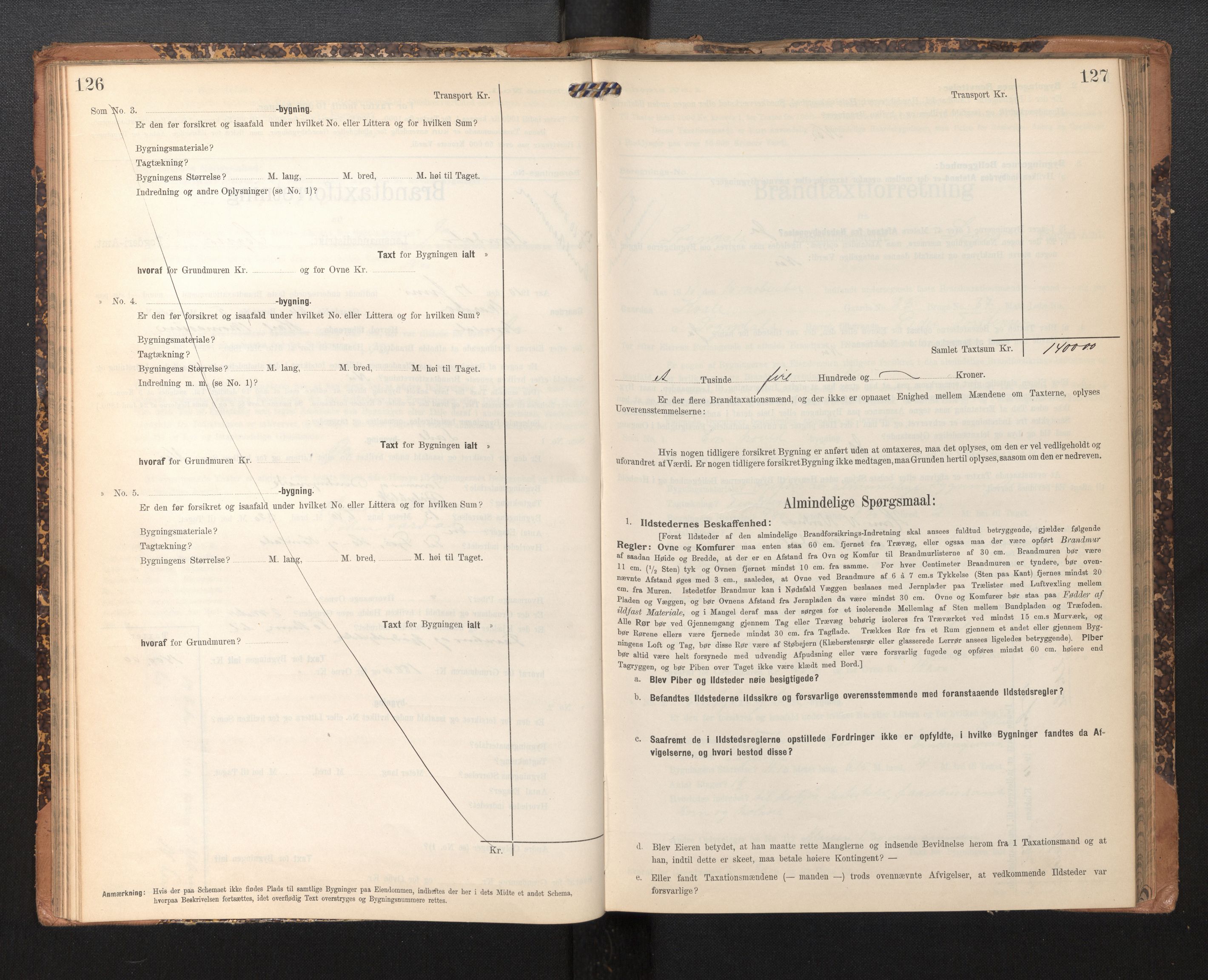 Lensmannen i Sogndal, SAB/A-29901/0012/L0010: Branntakstprotokoll, skjematakst, 1907-1914, p. 126-127