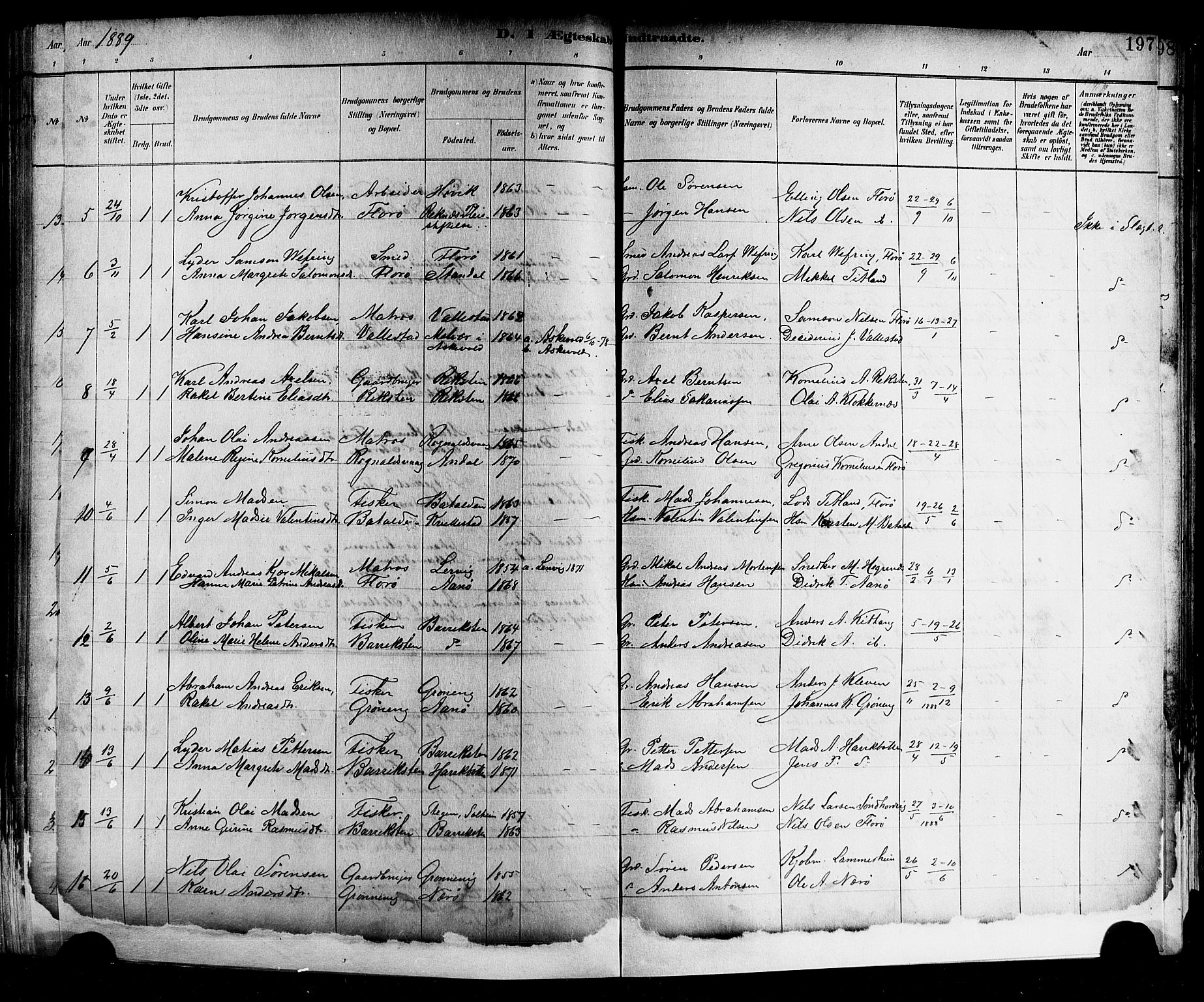 Kinn sokneprestembete, SAB/A-80801/H/Hab/Haba/L0002: Parish register (copy) no. A 2, 1882-1906, p. 197