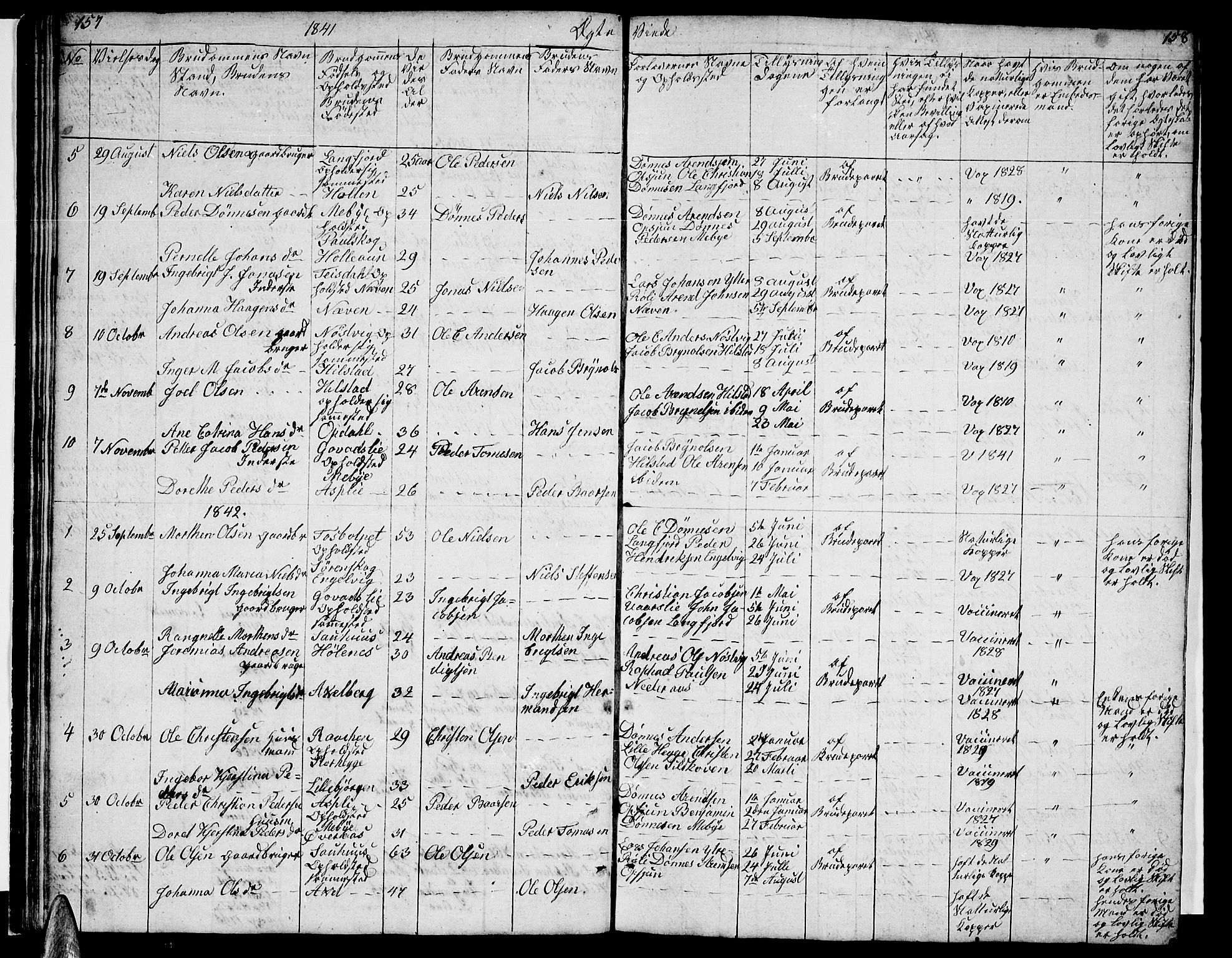 Ministerialprotokoller, klokkerbøker og fødselsregistre - Nordland, AV/SAT-A-1459/814/L0228: Parish register (copy) no. 814C01, 1838-1858, p. 157-158