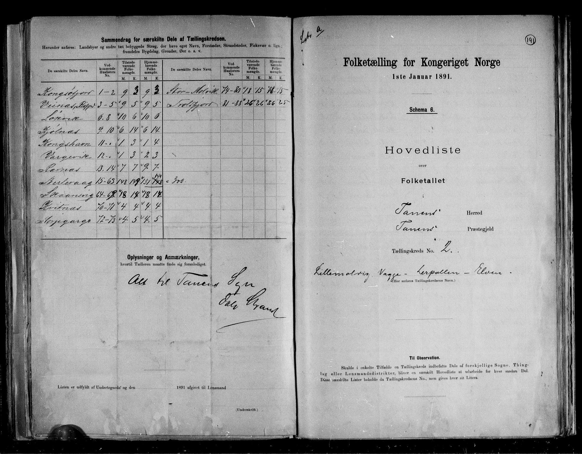 RA, 1891 census for 2025 Tana, 1891, p. 7