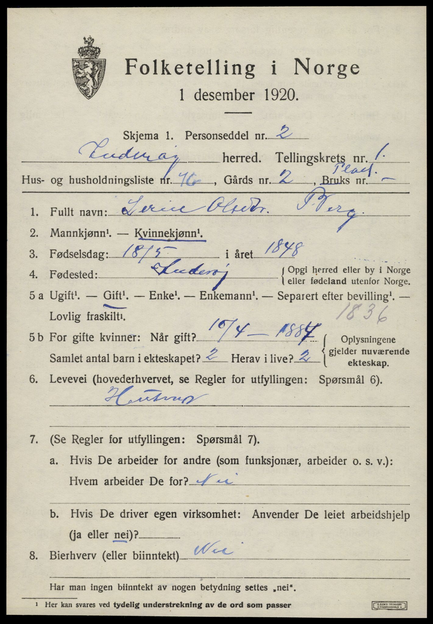 SAT, 1920 census for Inderøy, 1920, p. 1791