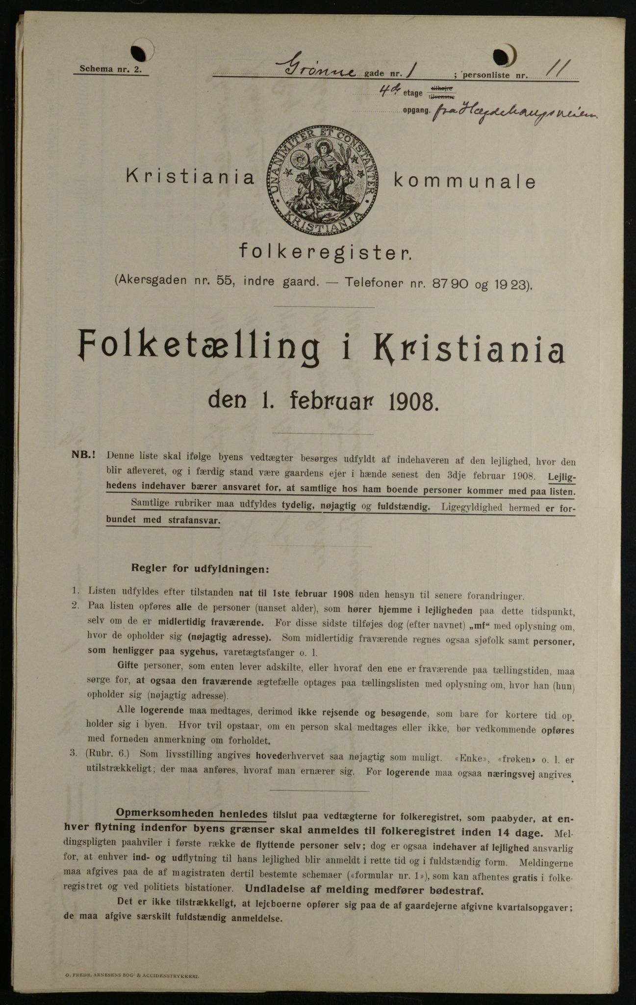 OBA, Municipal Census 1908 for Kristiania, 1908, p. 29178