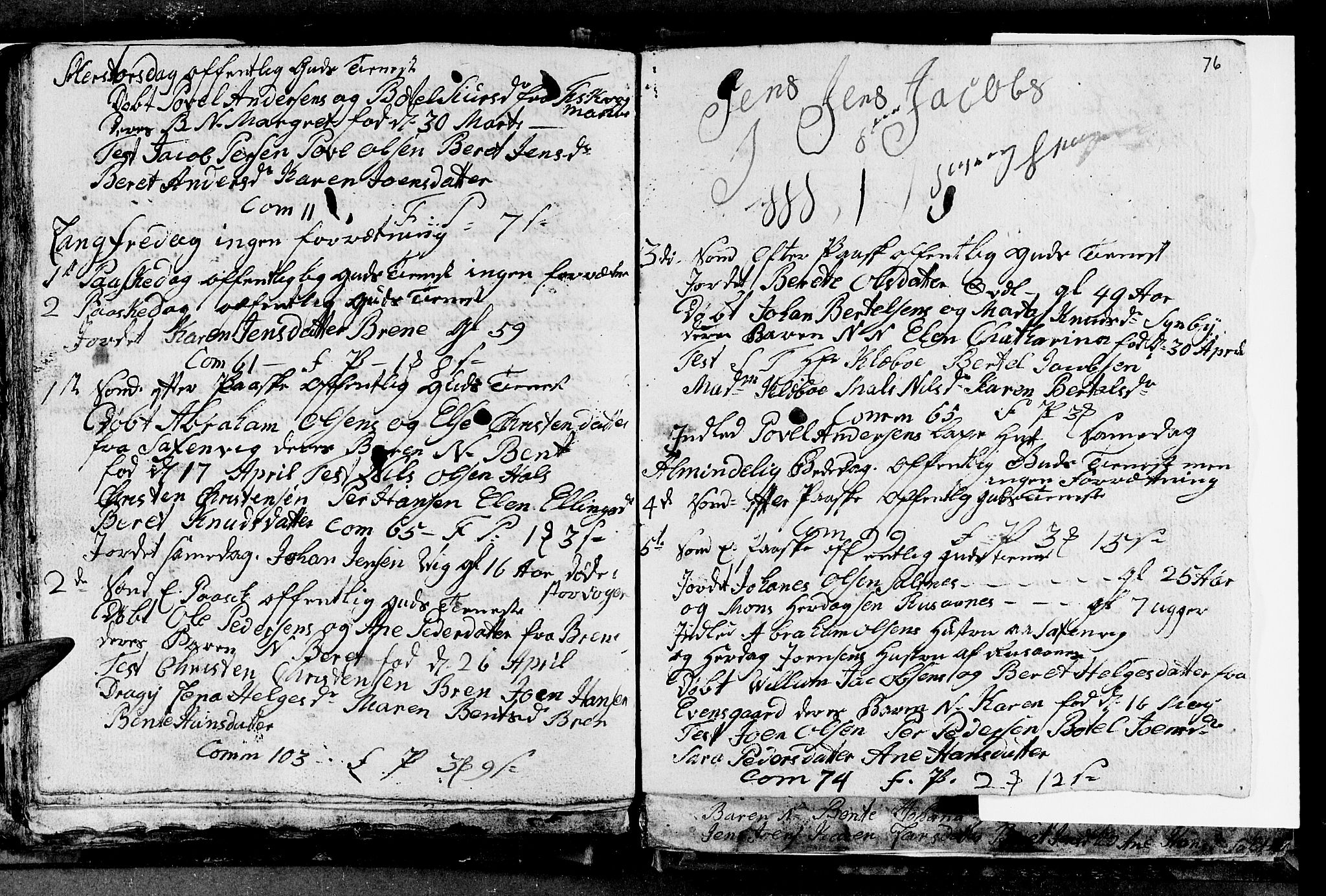 Ministerialprotokoller, klokkerbøker og fødselsregistre - Nordland, AV/SAT-A-1459/847/L0674: Parish register (copy) no. 847C02, 1793-1807, p. 76