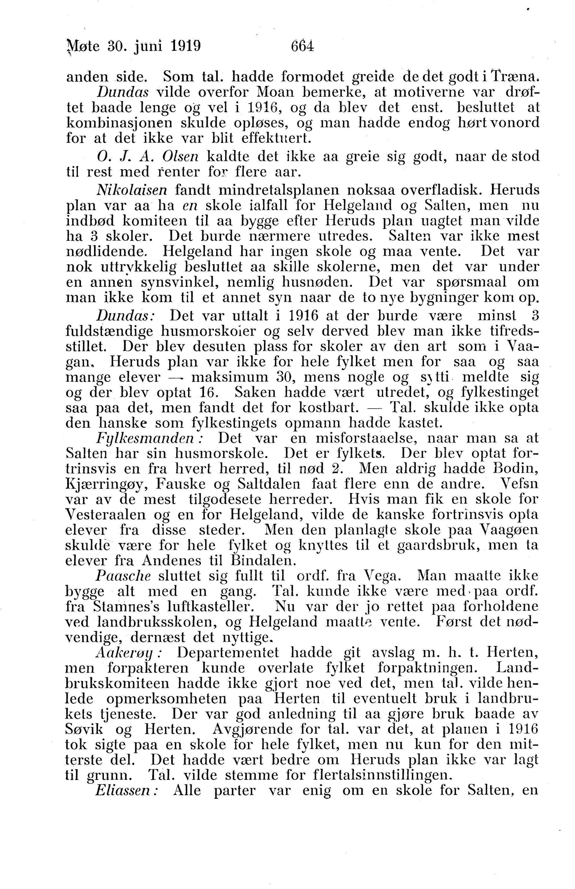 Nordland Fylkeskommune. Fylkestinget, AIN/NFK-17/176/A/Ac/L0042: Fylkestingsforhandlinger 1919, 1919