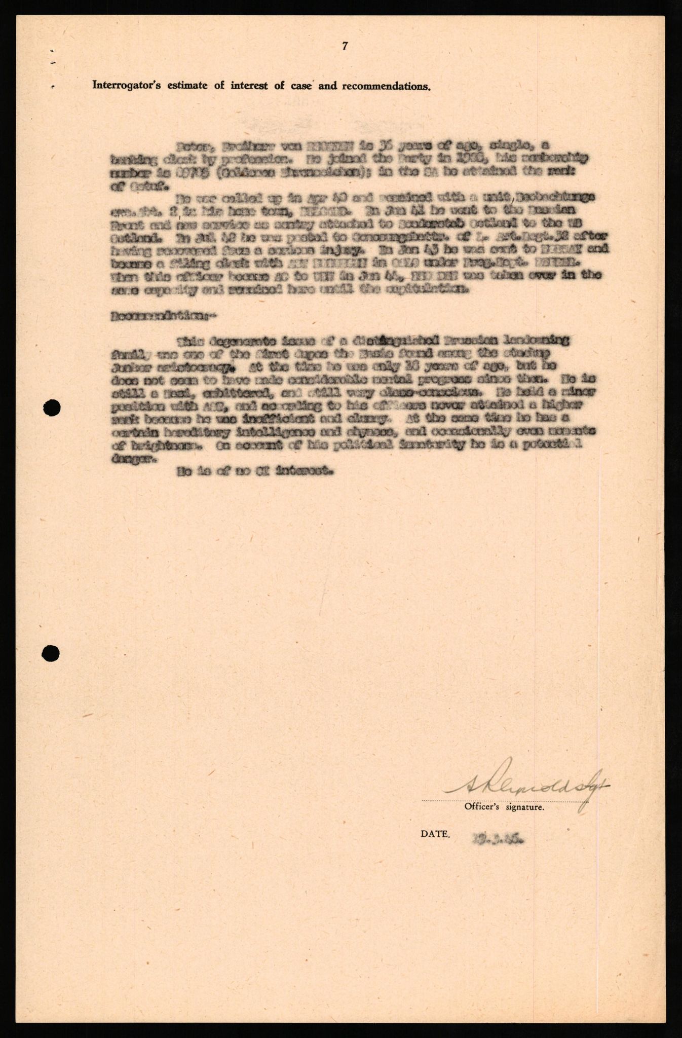 Forsvaret, Forsvarets overkommando II, AV/RA-RAFA-3915/D/Db/L0027: CI Questionaires. Tyske okkupasjonsstyrker i Norge. Tyskere., 1945-1946, p. 301