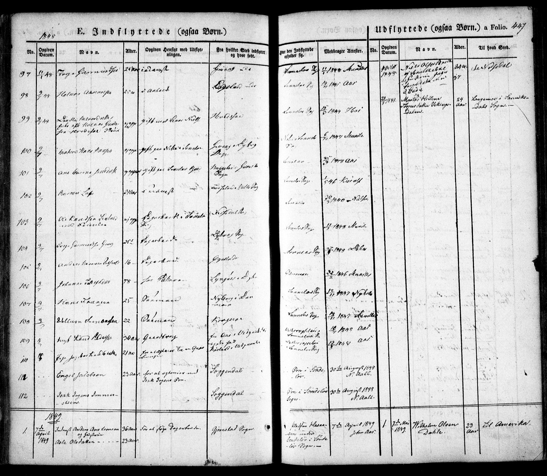 Søndeled sokneprestkontor, SAK/1111-0038/F/Fa/L0002: Parish register (official) no. A 2, 1839-1860, p. 447