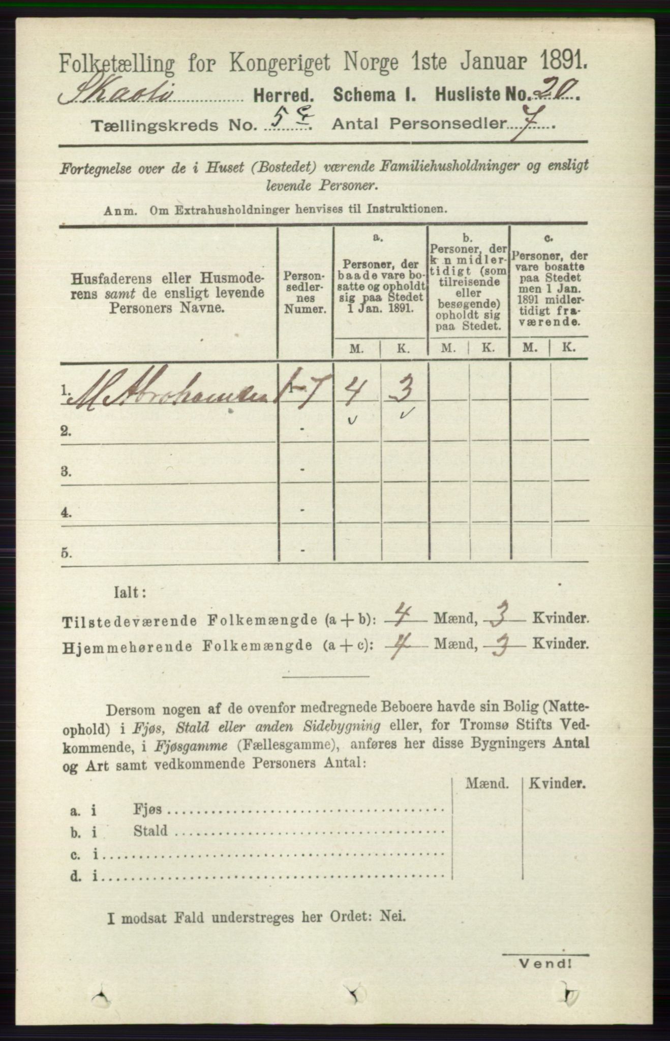 RA, 1891 census for 0815 Skåtøy, 1891, p. 2655