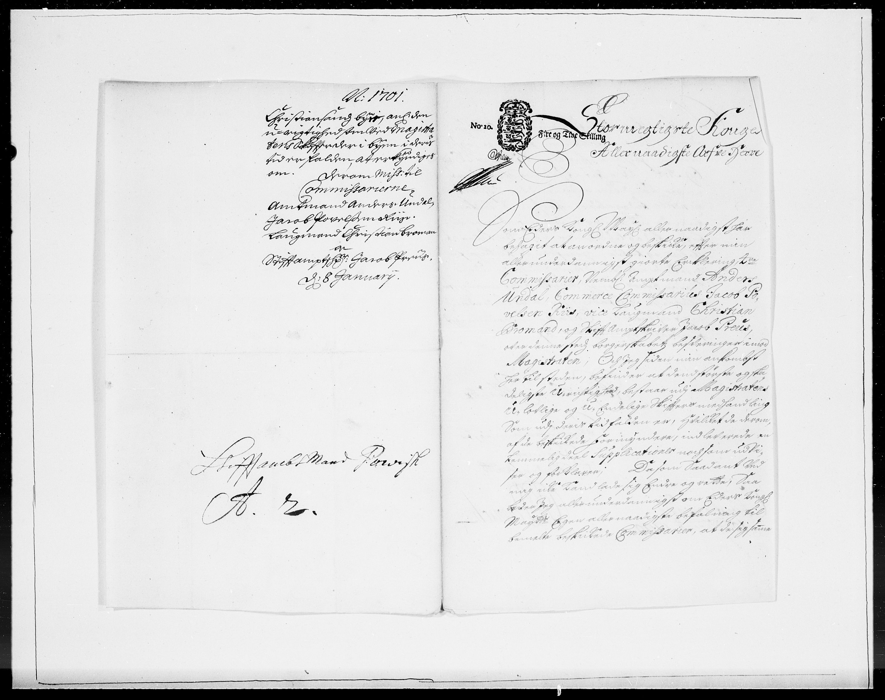 Danske Kanselli 1572-1799, AV/RA-EA-3023/F/Fc/Fcc/Fcca/L0052: Norske innlegg 1572-1799, 1701, p. 3