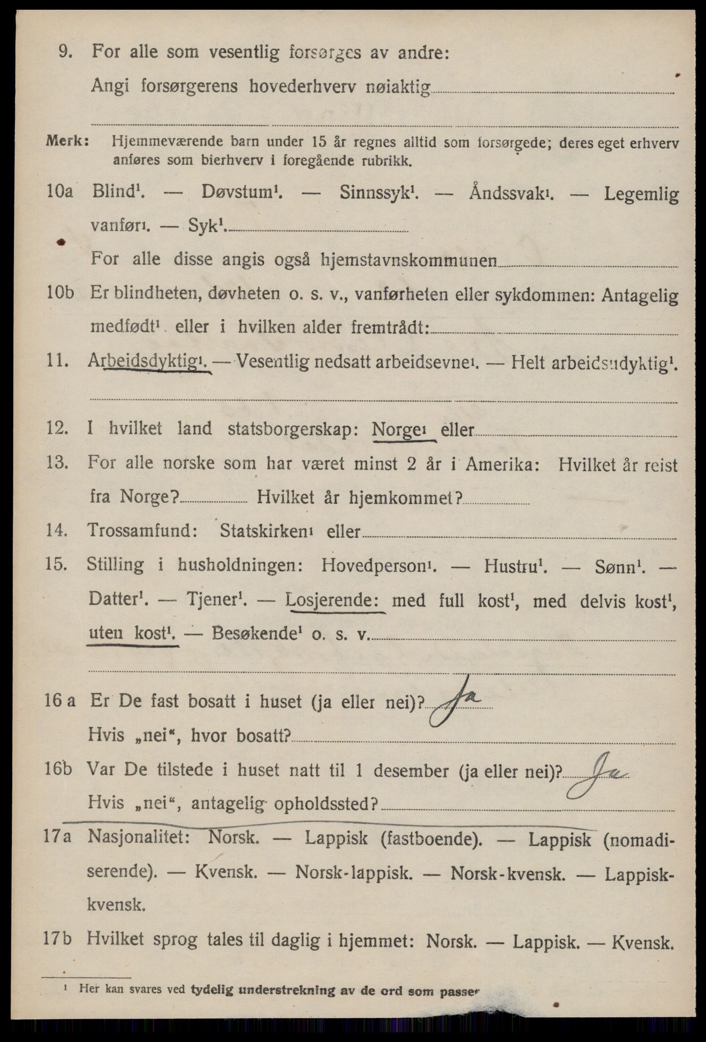 SAT, 1920 census for Orkland, 1920, p. 4021