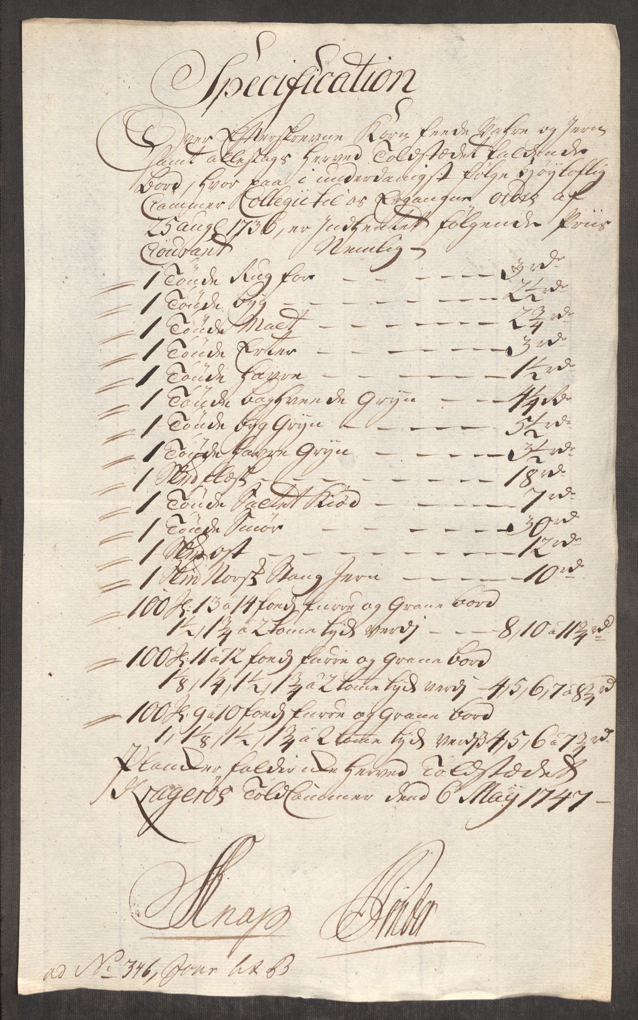 Rentekammeret inntil 1814, Realistisk ordnet avdeling, AV/RA-EA-4070/Oe/L0003: [Ø1]: Priskuranter, 1745-1748, p. 588