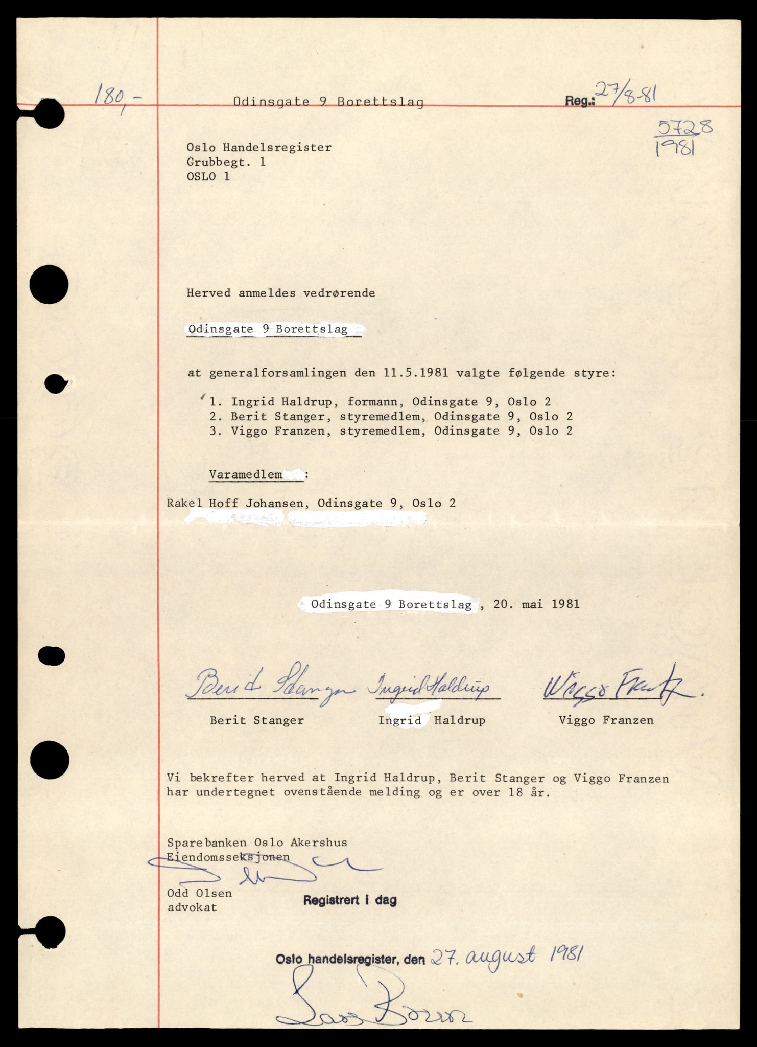 Oslo byfogd, Handelsregisteret, AV/SAT-A-10867/G/Gb/Gbb/L0108: Registreringsmeldinger, O-S, 1988, p. 5