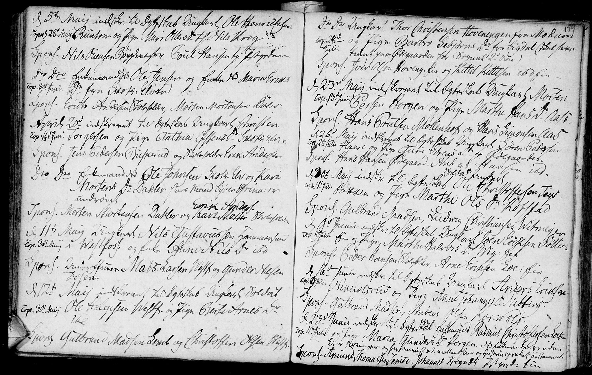 Eiker kirkebøker, AV/SAKO-A-4/F/Fa/L0007: Parish register (official) no. I 7 /1, 1733-1808, p. 159