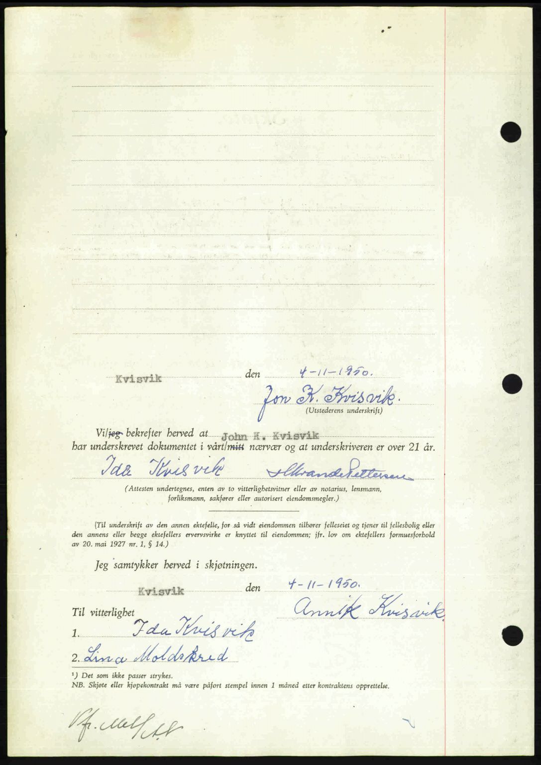 Nordmøre sorenskriveri, AV/SAT-A-4132/1/2/2Ca: Mortgage book no. A116, 1950-1950, Diary no: : 3453/1950