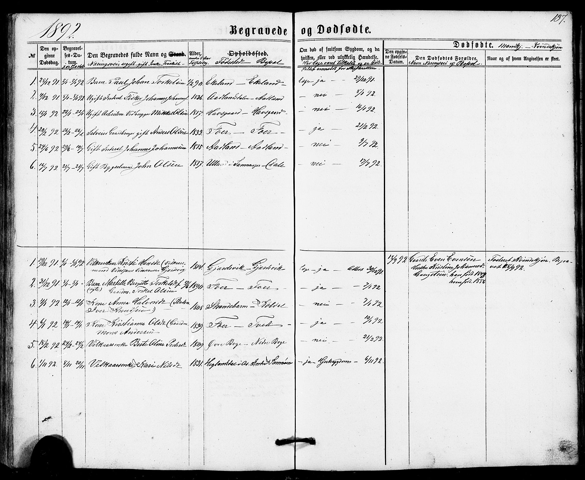 Fusa sokneprestembete, AV/SAB-A-75401/H/Hab: Parish register (copy) no. A 1, 1861-1894, p. 137