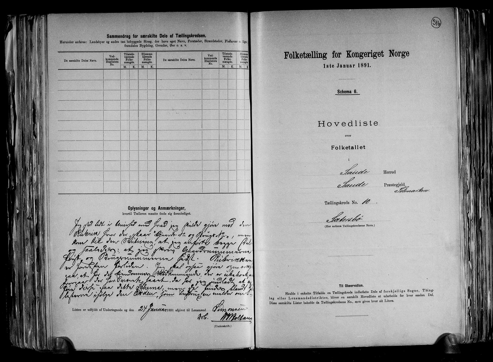 RA, 1891 census for 0822 Sauherad, 1891, p. 22