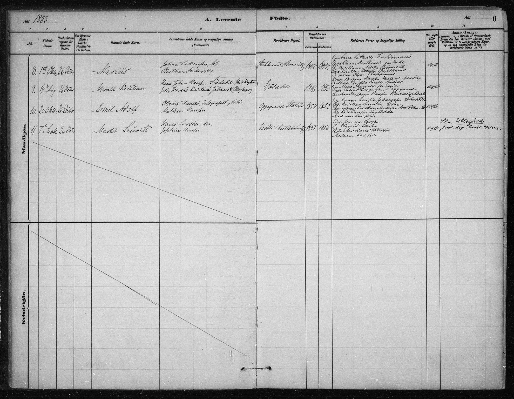 Nesodden prestekontor Kirkebøker, AV/SAO-A-10013/F/Fb/L0001: Parish register (official) no. II 1, 1880-1915, p. 6