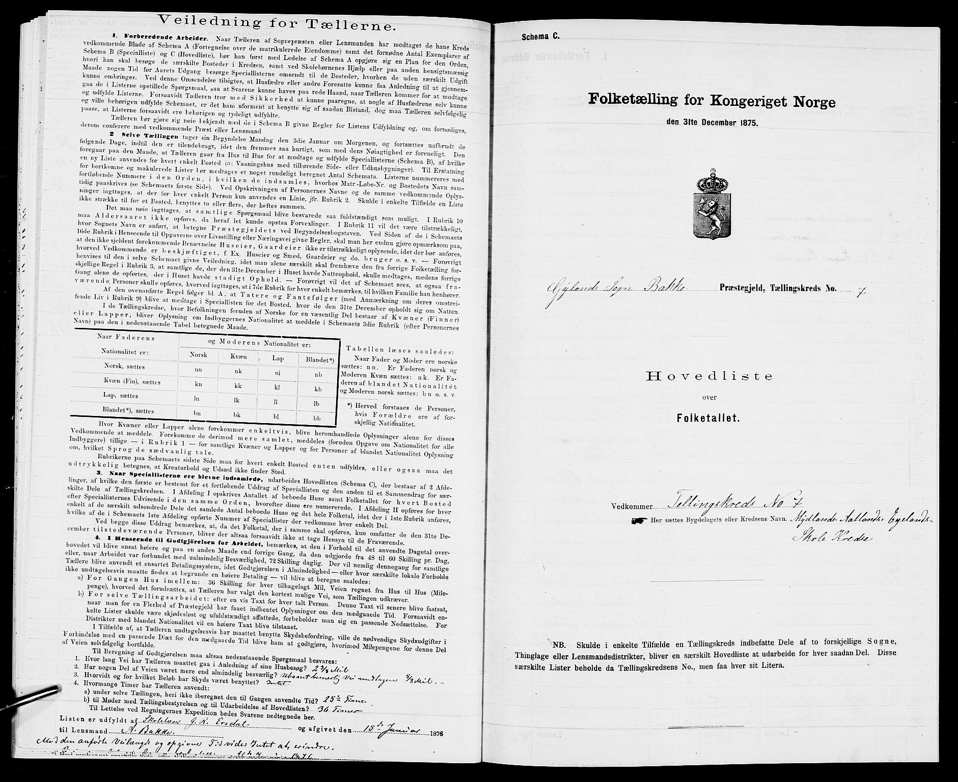 SAK, 1875 census for 1045P Bakke, 1875, p. 41