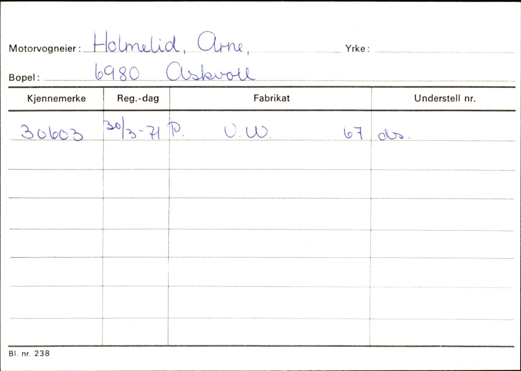 Statens vegvesen, Sogn og Fjordane vegkontor, AV/SAB-A-5301/4/F/L0132: Eigarregister Askvoll A-Å. Balestrand A-Å, 1945-1975, p. 582