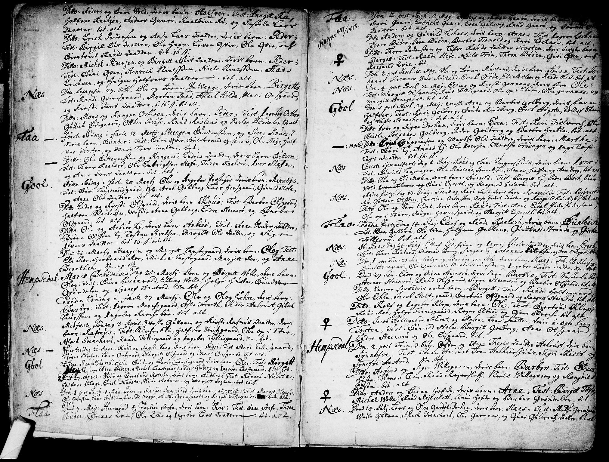 Nes kirkebøker, SAKO/A-236/F/Fa/L0002: Parish register (official) no. 2, 1707-1759, p. 2