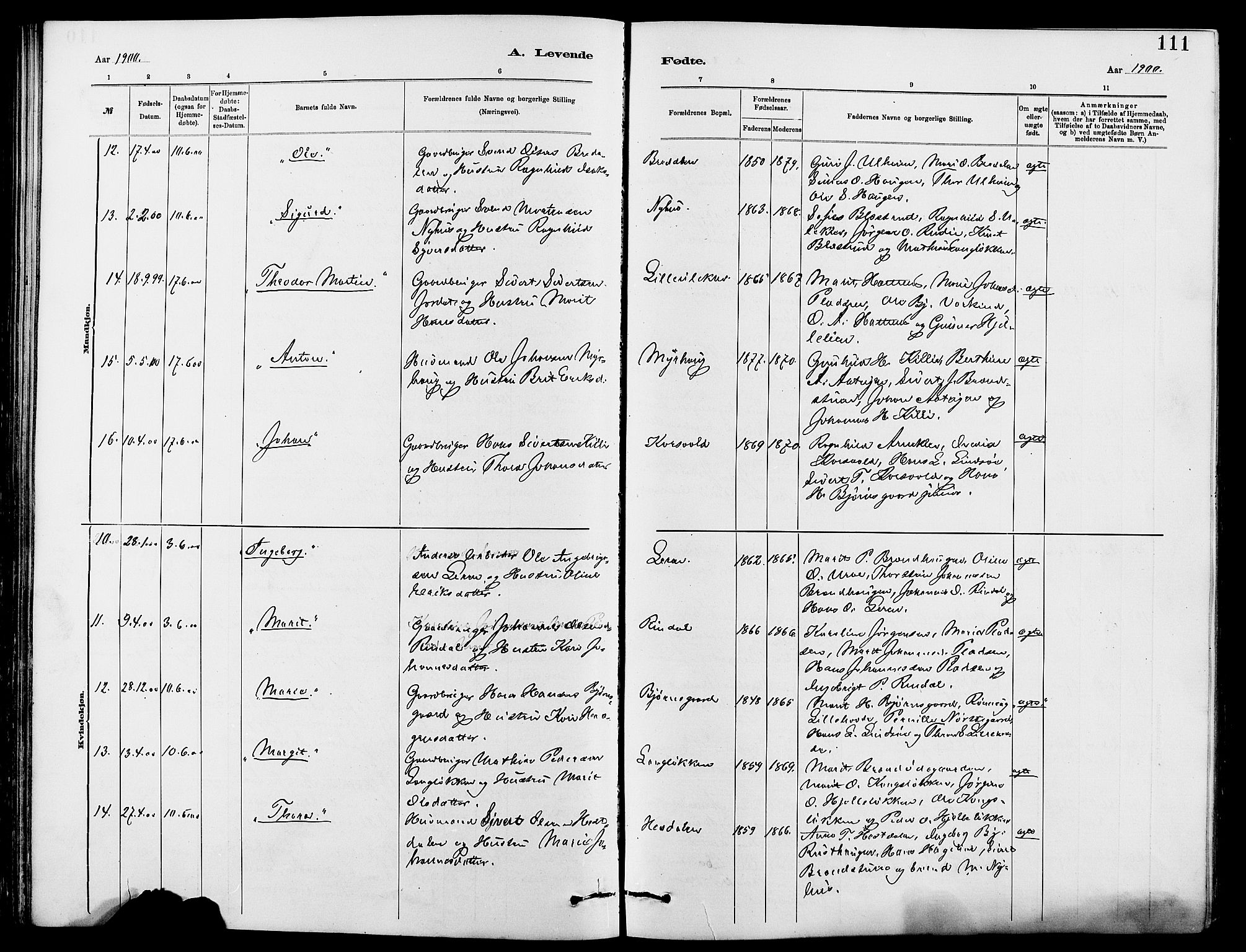 Dovre prestekontor, SAH/PREST-066/H/Ha/Hab/L0002: Parish register (copy) no. 2, 1881-1907, p. 111