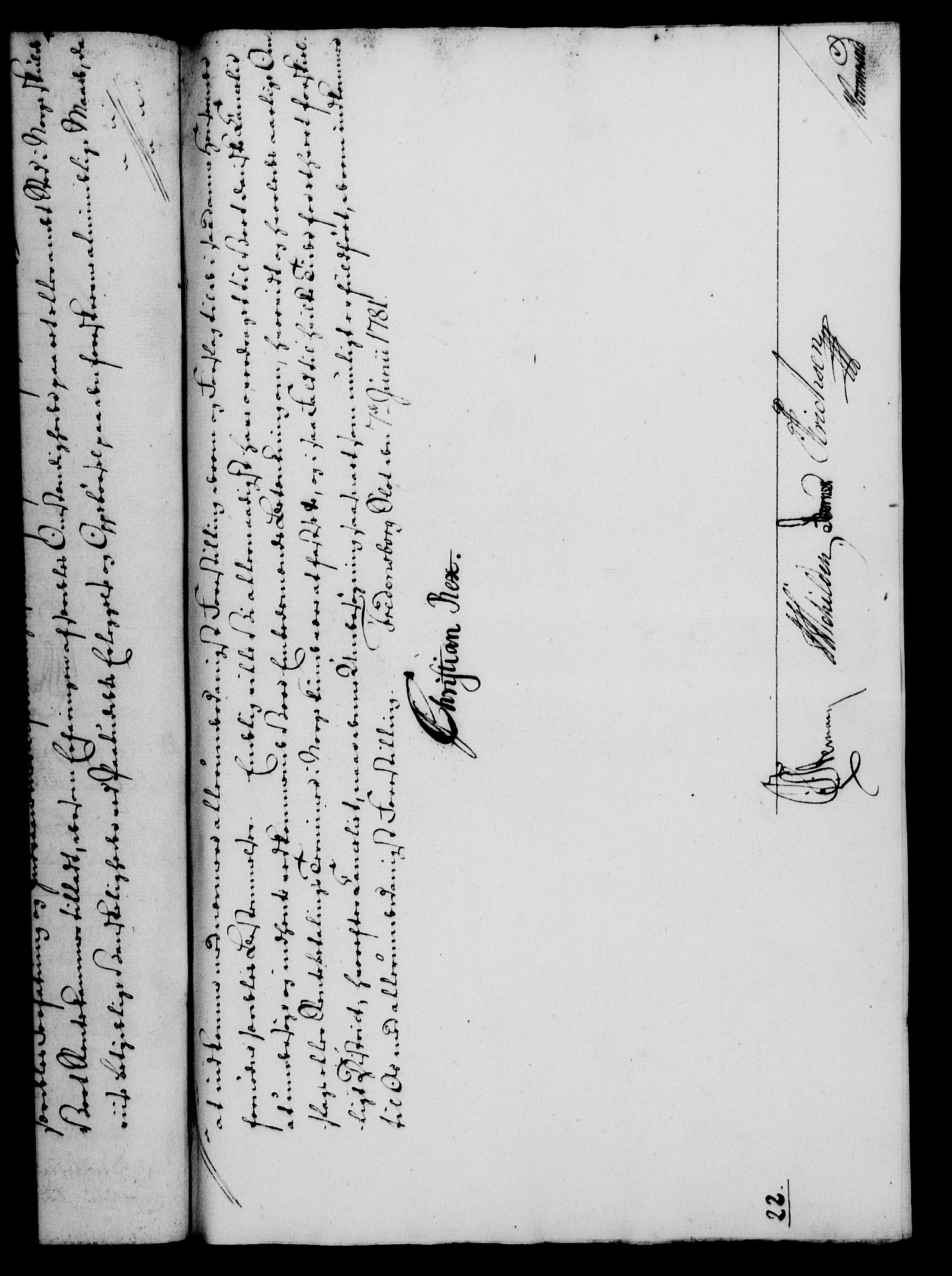 Rentekammeret, Kammerkanselliet, RA/EA-3111/G/Gf/Gfa/L0063: Norsk relasjons- og resolusjonsprotokoll (merket RK 52.63), 1781, p. 739