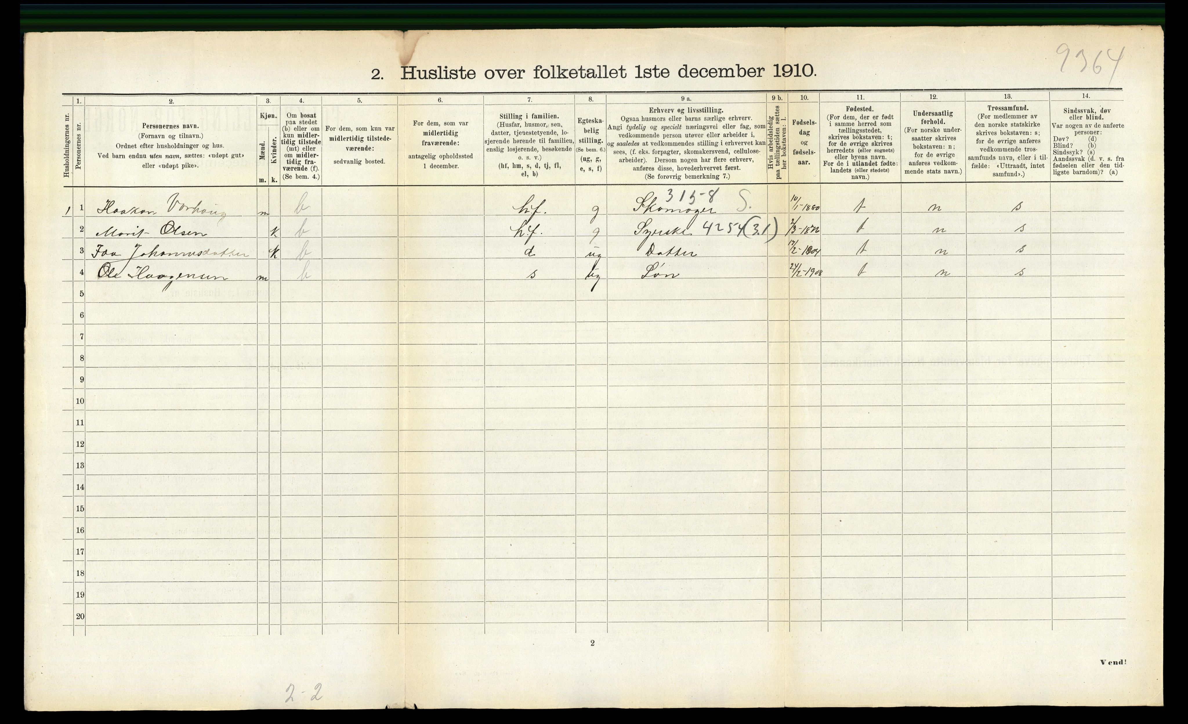 RA, 1910 census for Oppdal, 1910, p. 1034