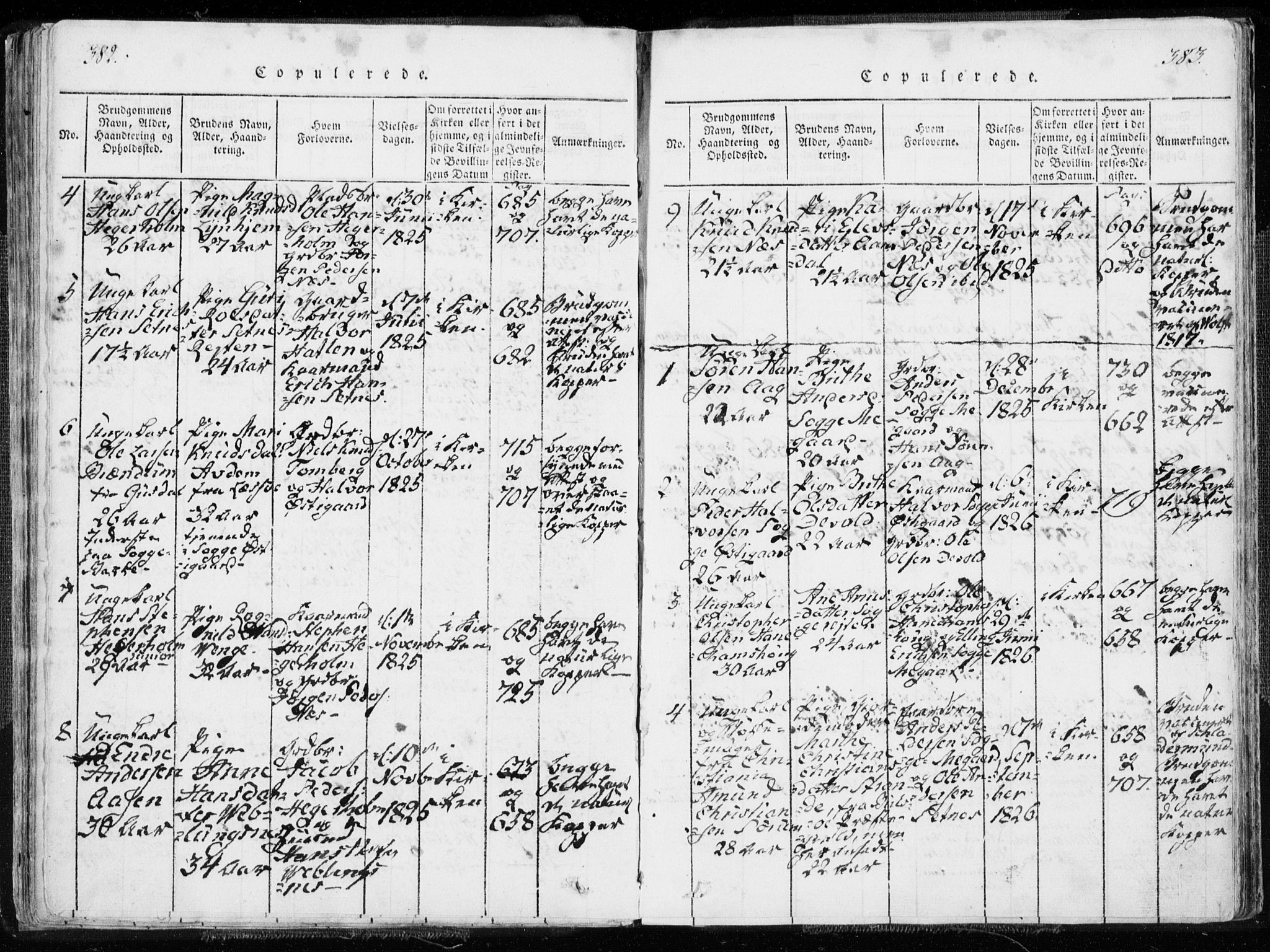 Ministerialprotokoller, klokkerbøker og fødselsregistre - Møre og Romsdal, SAT/A-1454/544/L0571: Parish register (official) no. 544A04, 1818-1853, p. 382-383