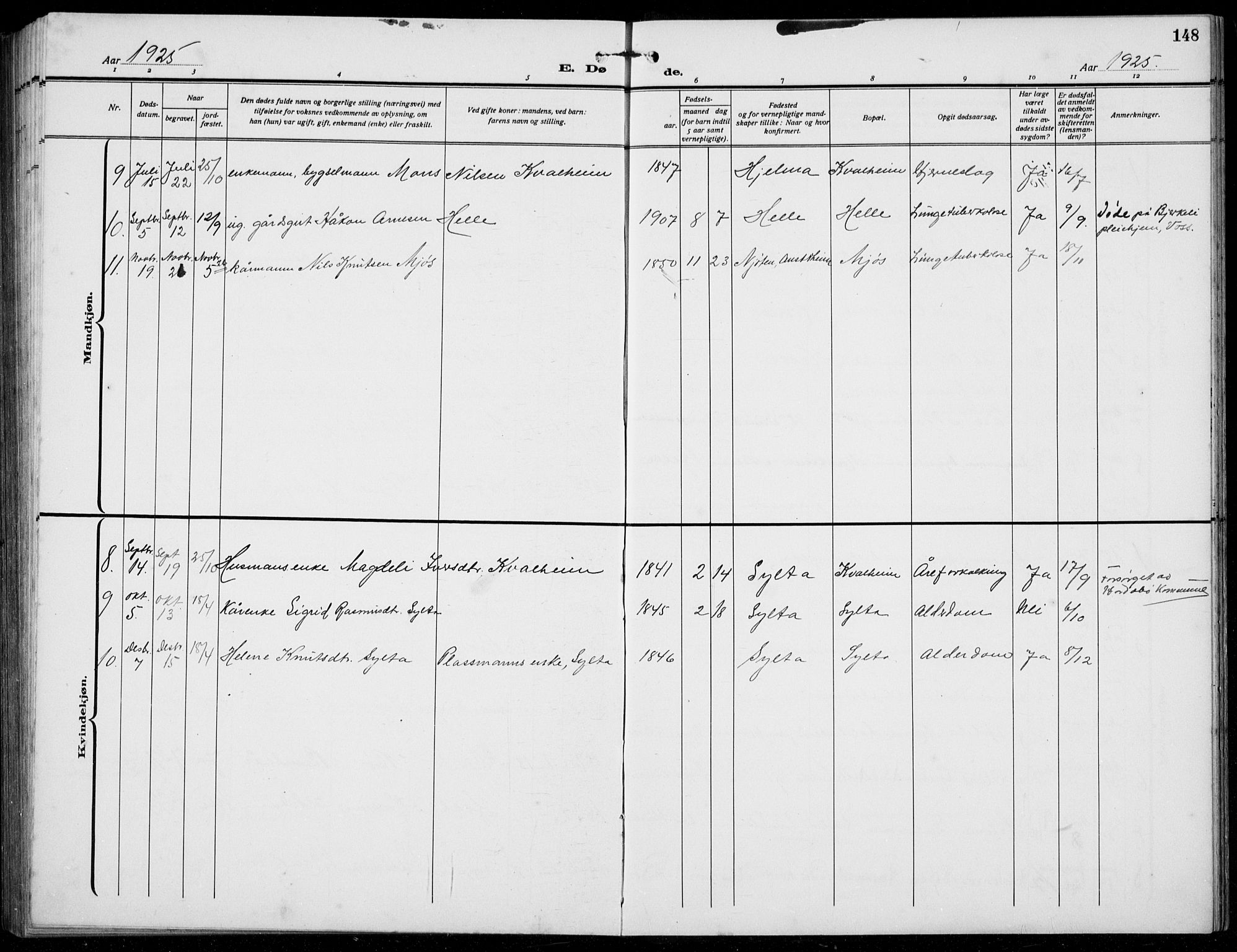 Manger sokneprestembete, SAB/A-76801/H/Hab: Parish register (copy) no. B  5, 1922-1938, p. 148