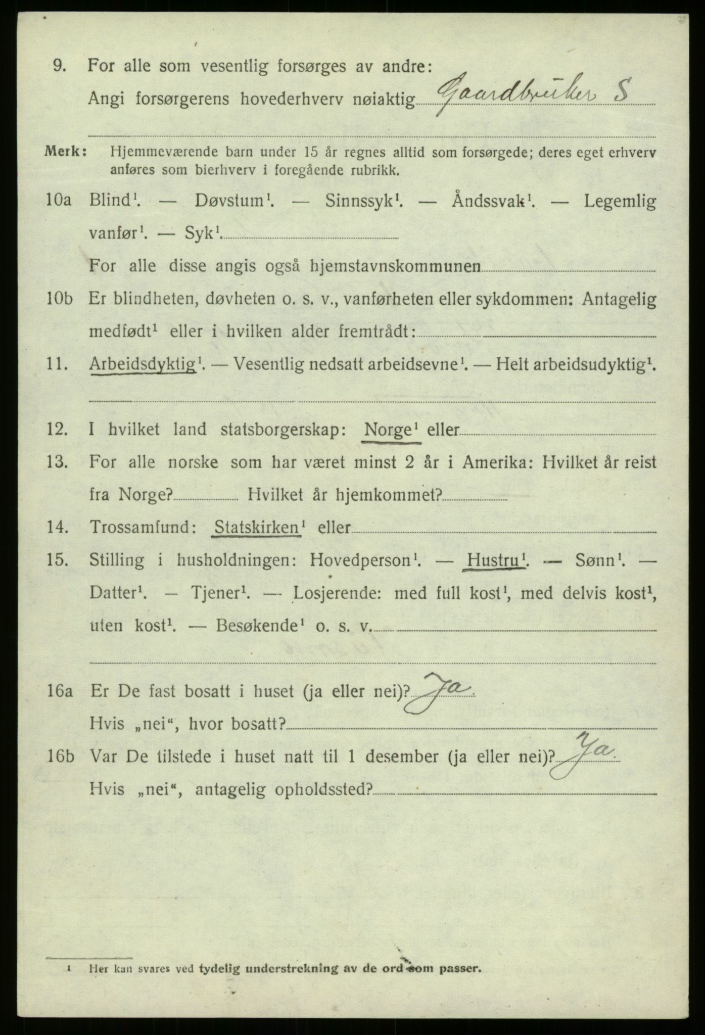 SAB, 1920 census for Davik, 1920, p. 1196