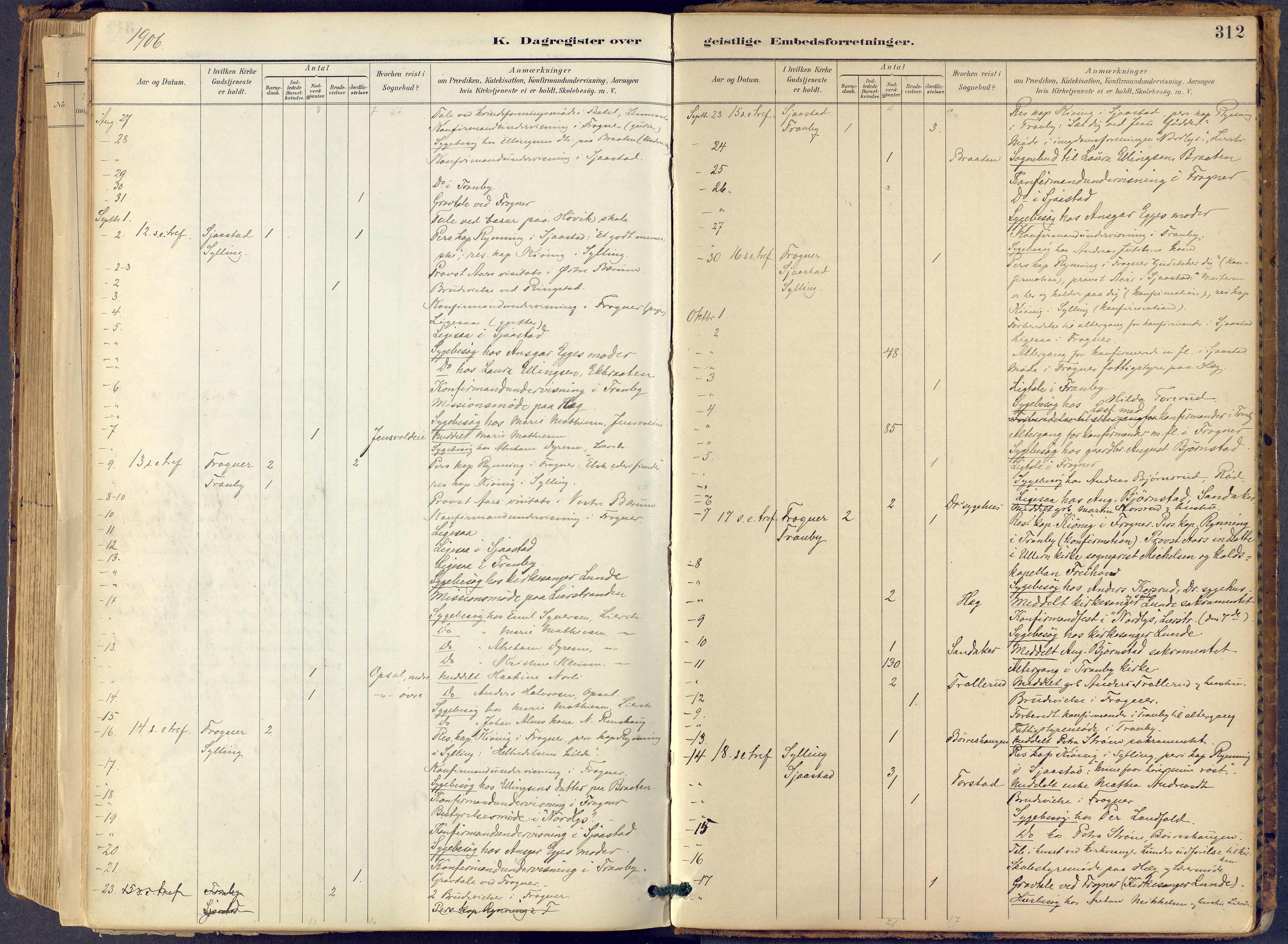 Lier kirkebøker, SAKO/A-230/F/Fb/L0001: Parish register (official) no. II 1, 1883-1910, p. 312