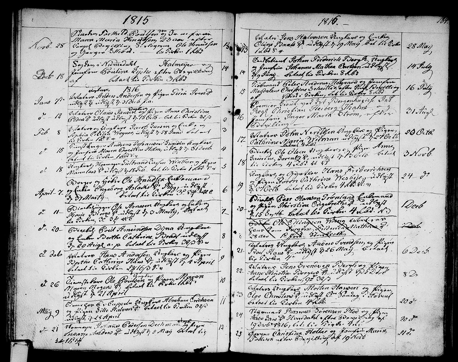 Strømsø kirkebøker, SAKO/A-246/F/Fa/L0010: Parish register (official) no. I 10, 1792-1822, p. 184