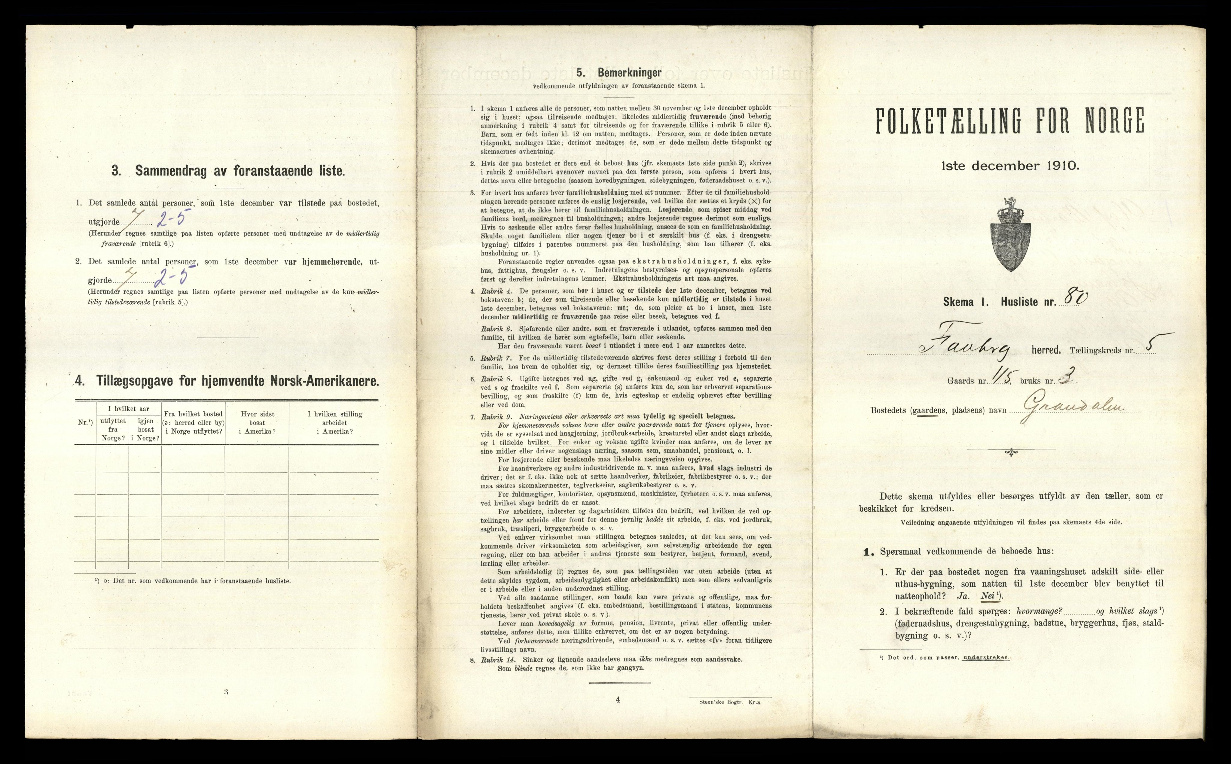 RA, 1910 census for Fåberg, 1910, p. 558