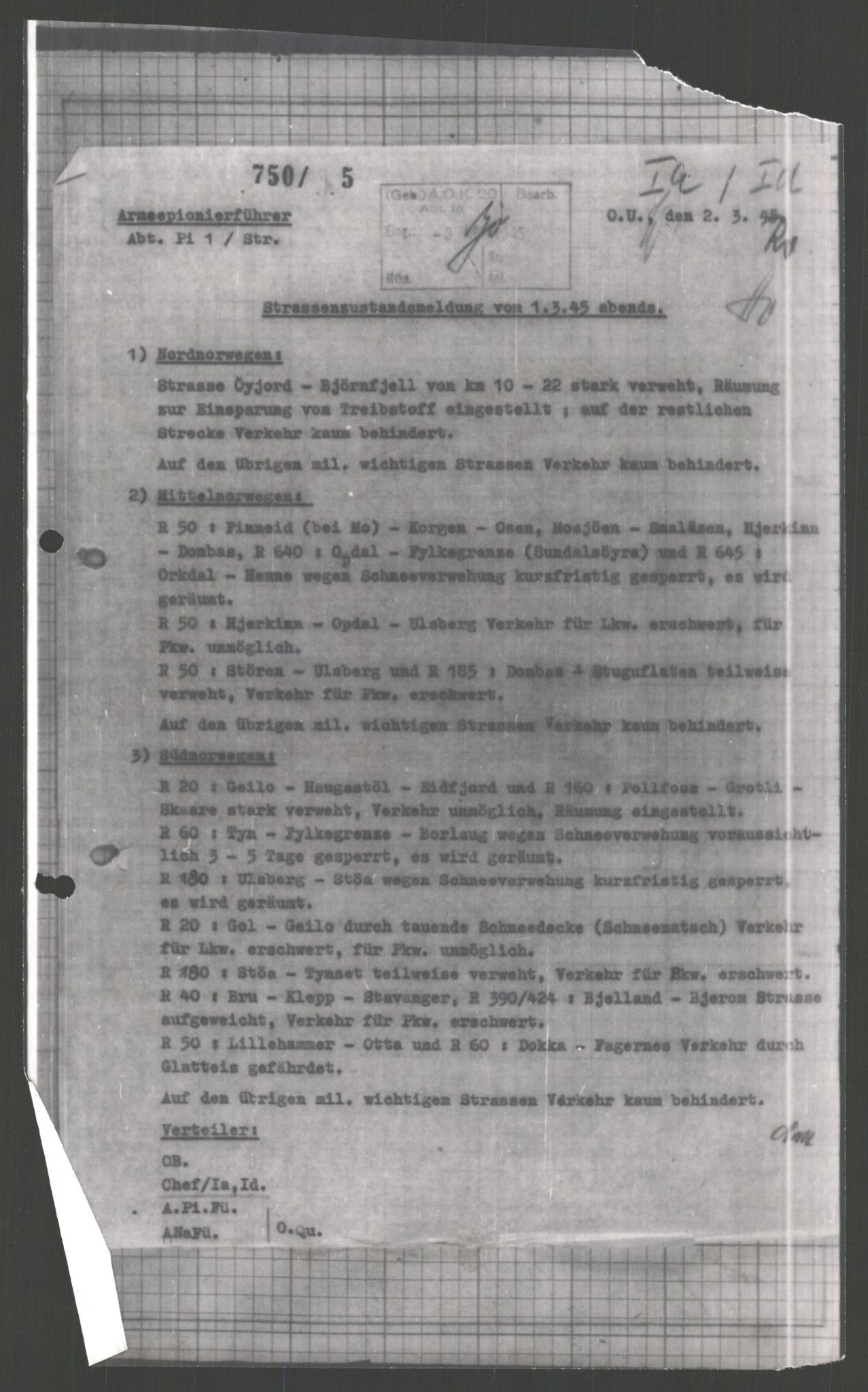 Forsvarets Overkommando. 2 kontor. Arkiv 11.4. Spredte tyske arkivsaker, AV/RA-RAFA-7031/D/Dar/Dara/L0003: Krigsdagbøker for 20. Gebirgs-Armee-Oberkommando (AOK 20), 1945, p. 369