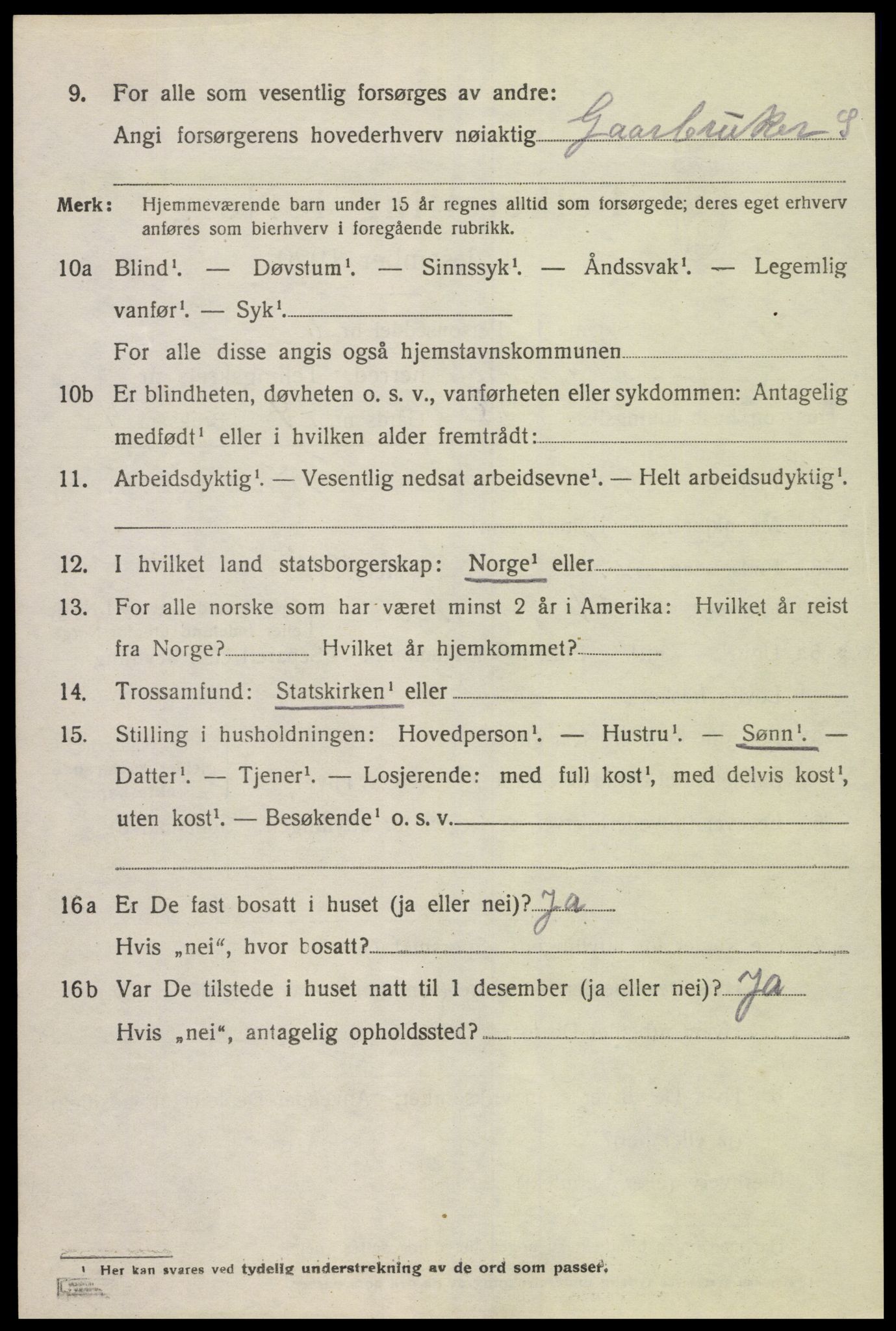 SAK, 1920 census for Vigmostad, 1920, p. 1910