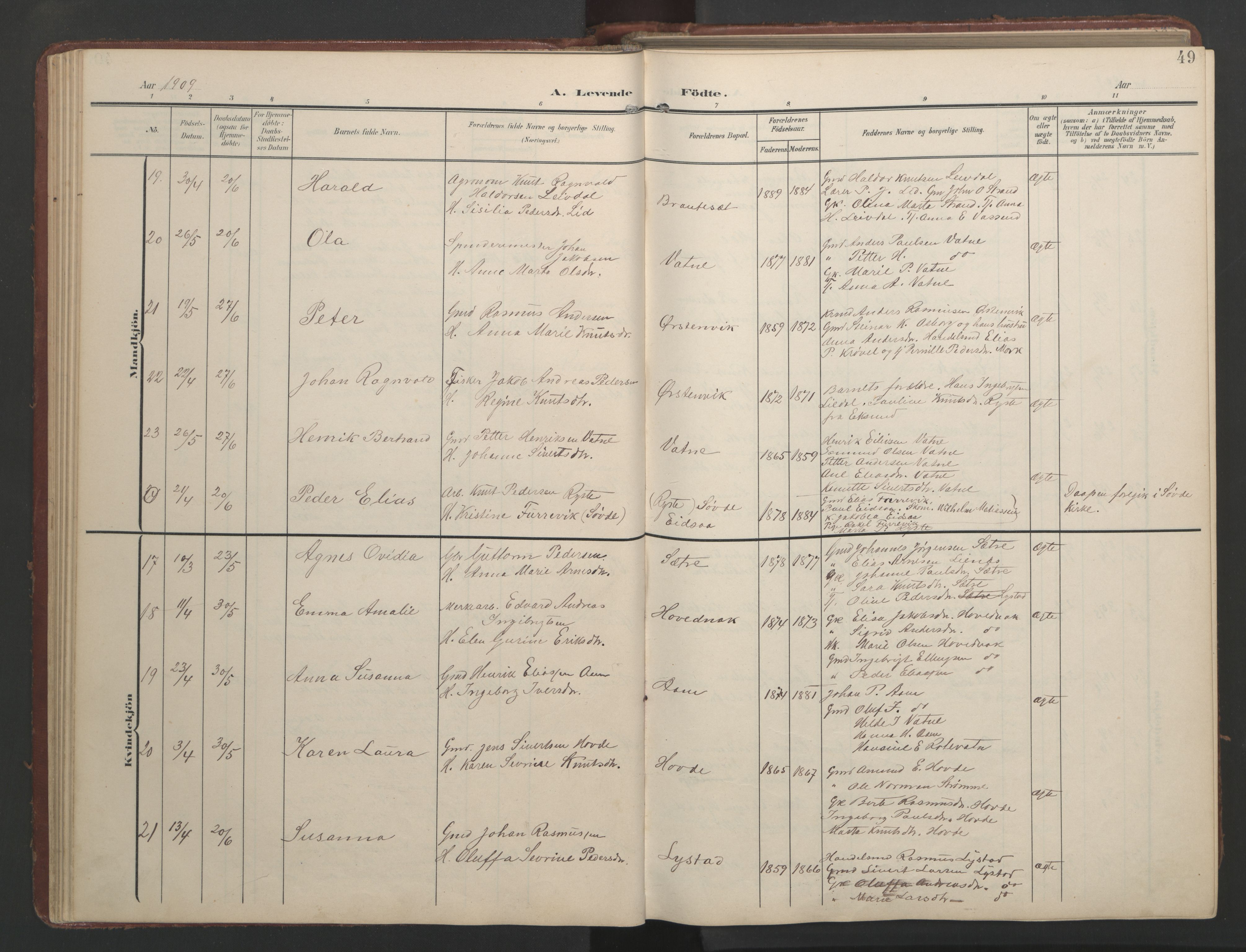 Ministerialprotokoller, klokkerbøker og fødselsregistre - Møre og Romsdal, AV/SAT-A-1454/513/L0190: Parish register (copy) no. 513C04, 1904-1926, p. 49