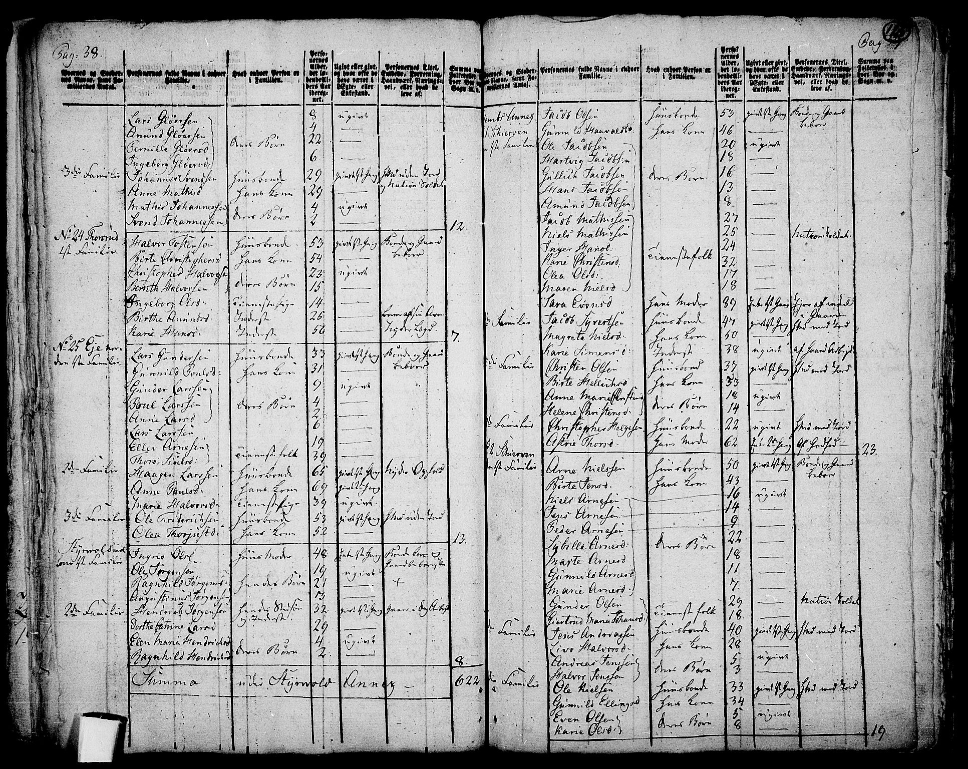 RA, 1801 census for 0728P Lardal, 1801, p. 124b-125a