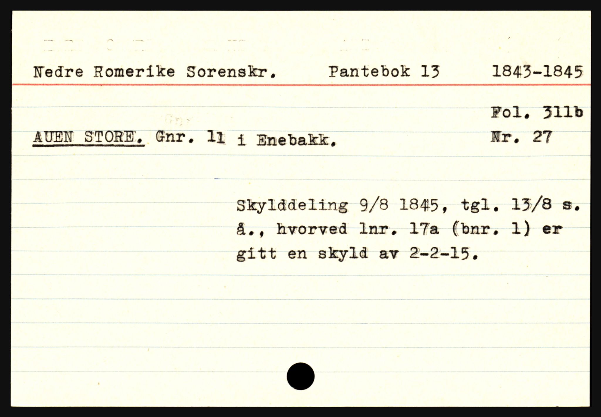 Statsarkivet i Oslo, AV/SAO-A-10621/Z/Zb/L0009: Enebakk (Auen - Årsrud), Feiring (Almelien - Torgunrød), Fet m/ Rælingen (Auten - Garder), p. 12