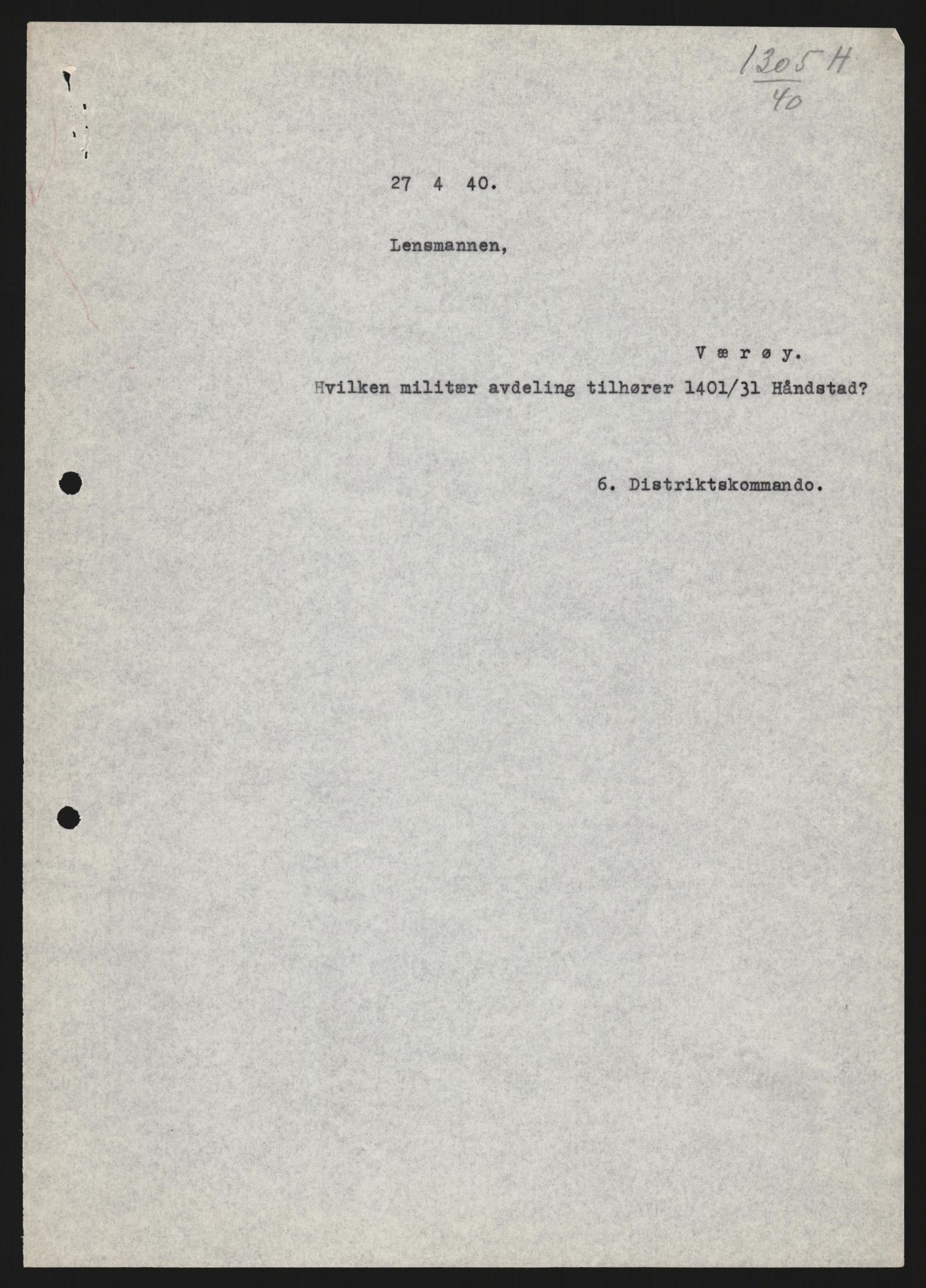 Forsvaret, Forsvarets krigshistoriske avdeling, AV/RA-RAFA-2017/Y/Yb/L0122: II-C-11-600  -  6. Divisjon med avdelinger, 1940, p. 334