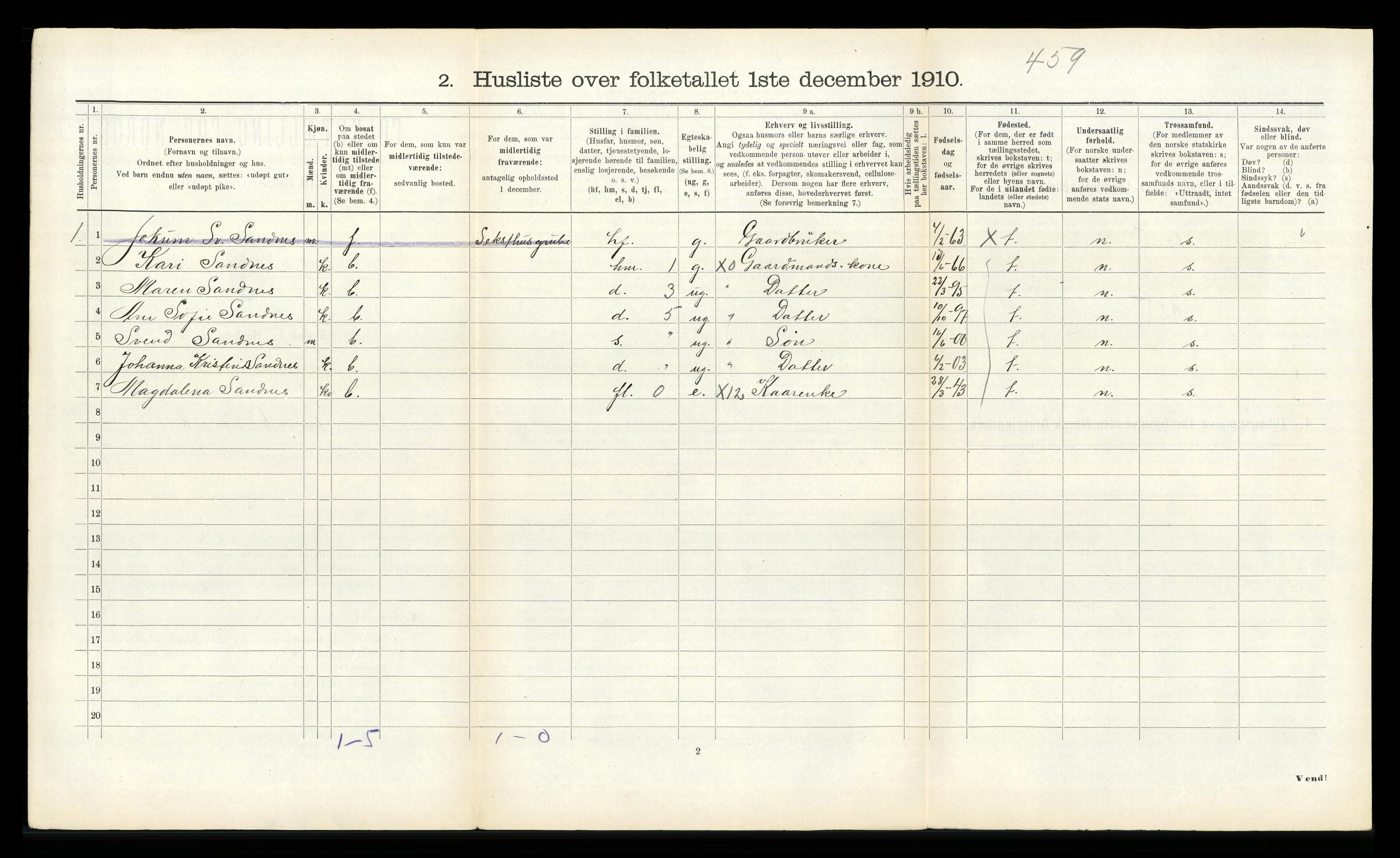 RA, 1910 census for Røros, 1910, p. 204