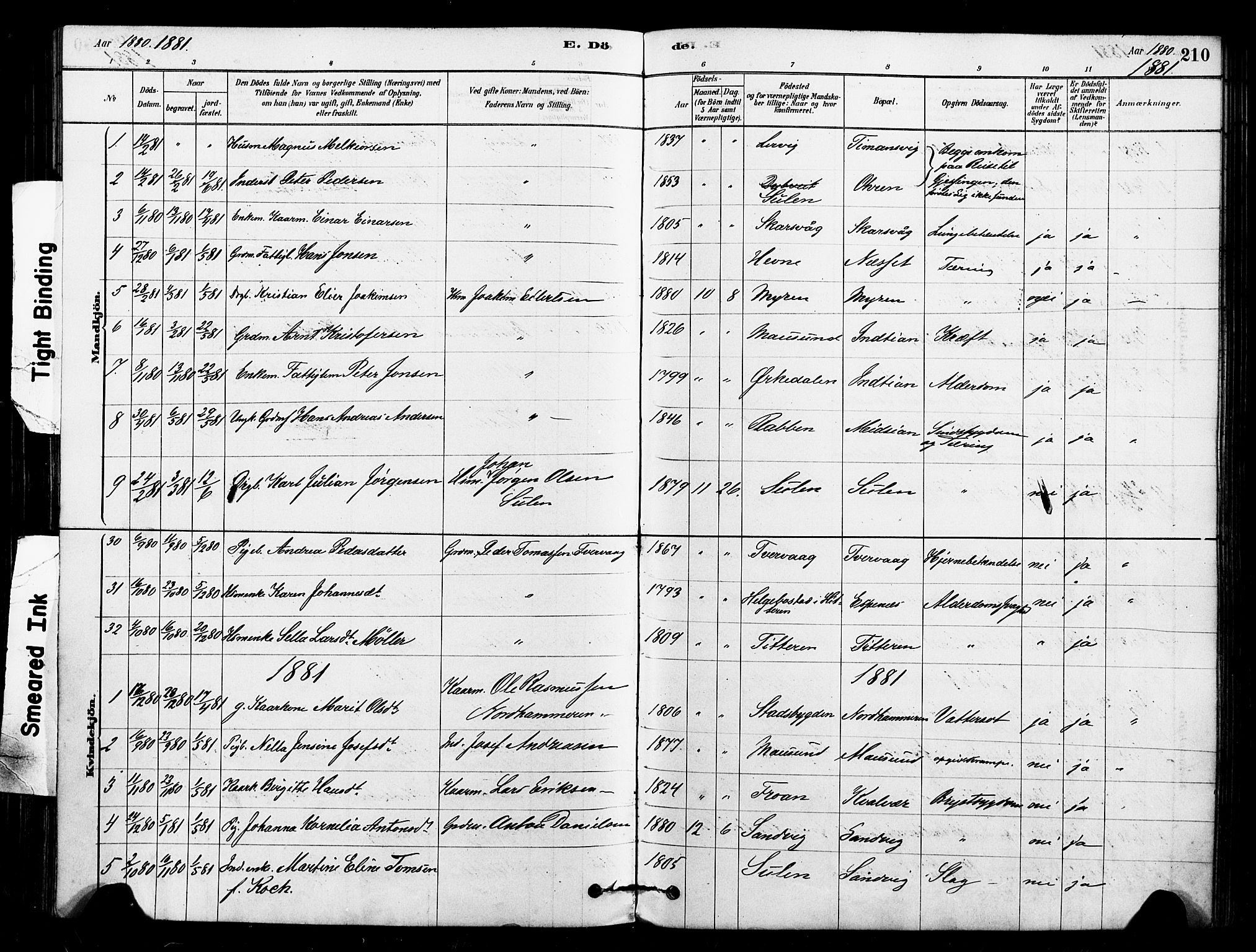 Ministerialprotokoller, klokkerbøker og fødselsregistre - Sør-Trøndelag, SAT/A-1456/640/L0578: Parish register (official) no. 640A03, 1879-1889, p. 210