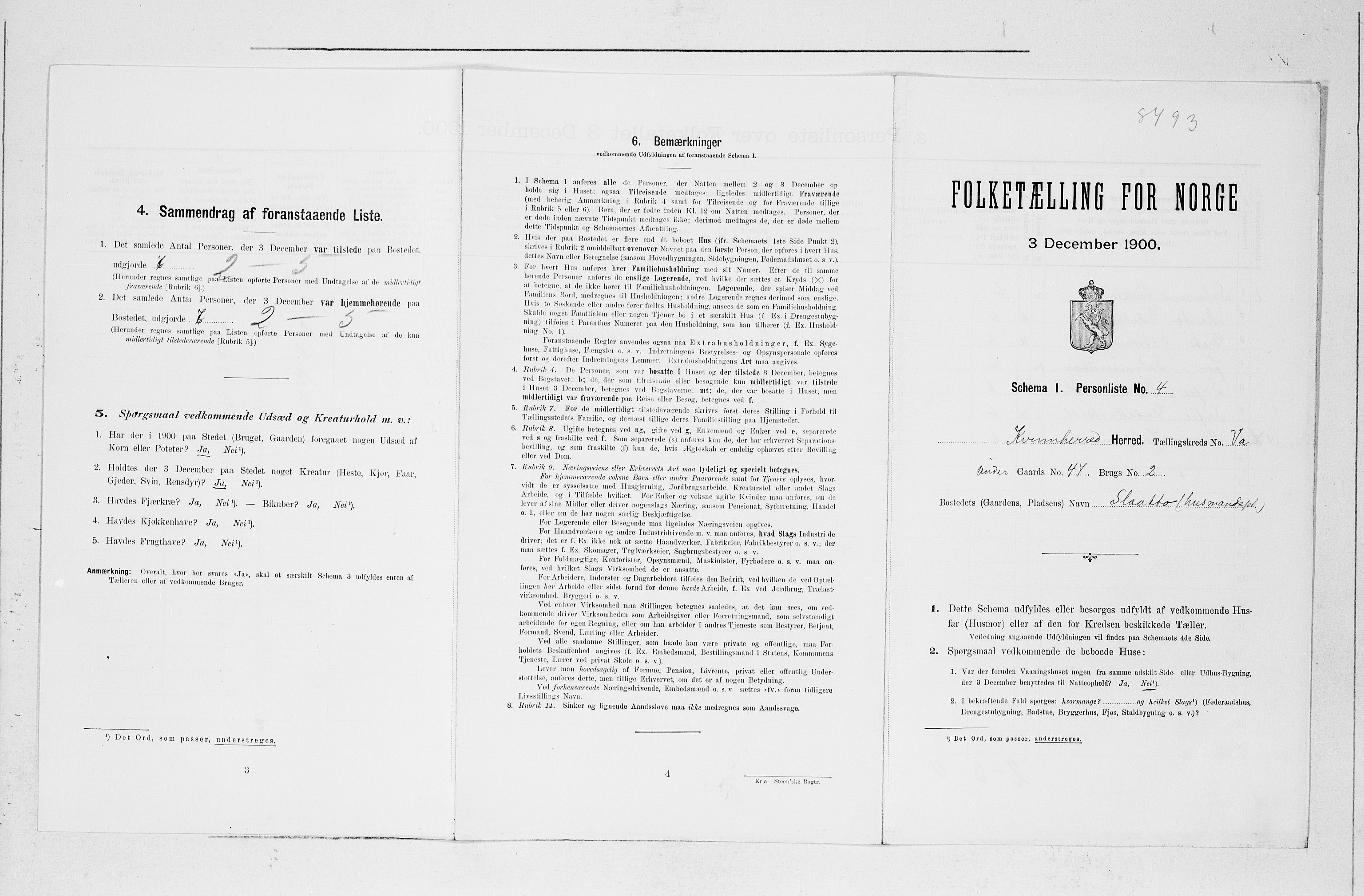 SAB, 1900 census for Kvinnherad, 1900, p. 486