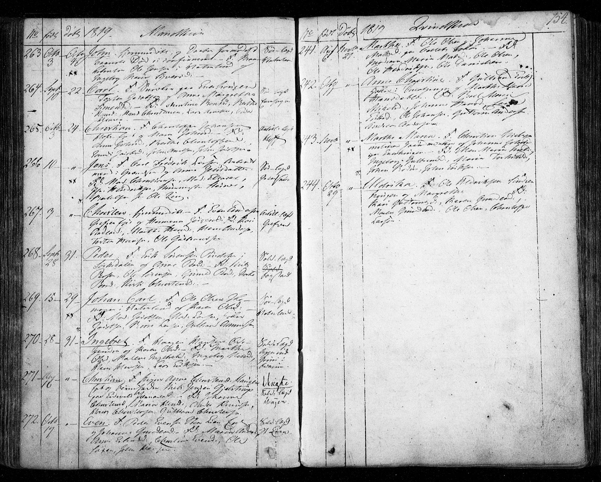 Aker prestekontor kirkebøker, SAO/A-10861/F/L0011: Parish register (official) no. 11, 1810-1819, p. 154
