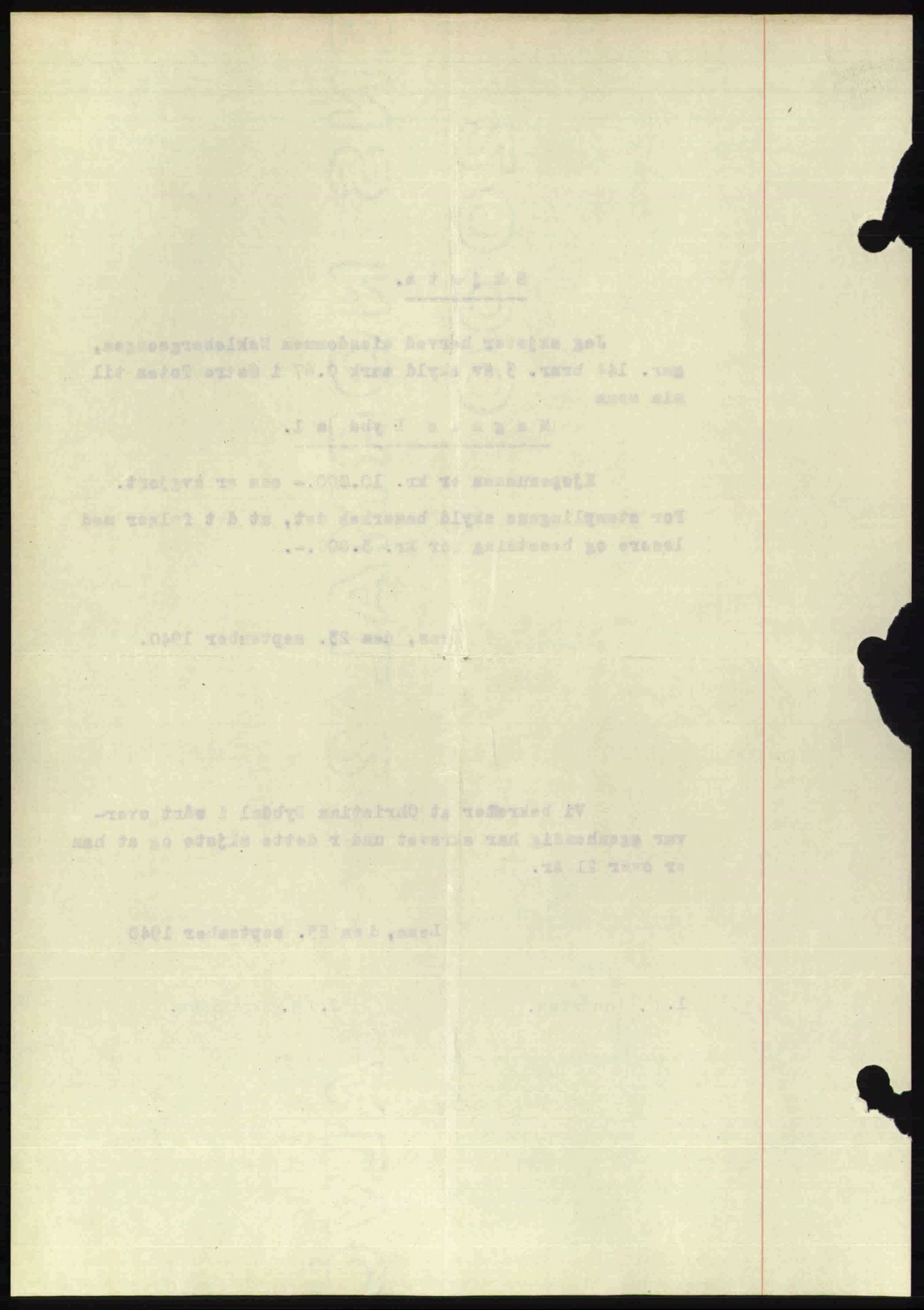 Toten tingrett, SAH/TING-006/H/Hb/Hbc/L0007: Mortgage book no. Hbc-07, 1939-1940, Diary no: : 1252/1940