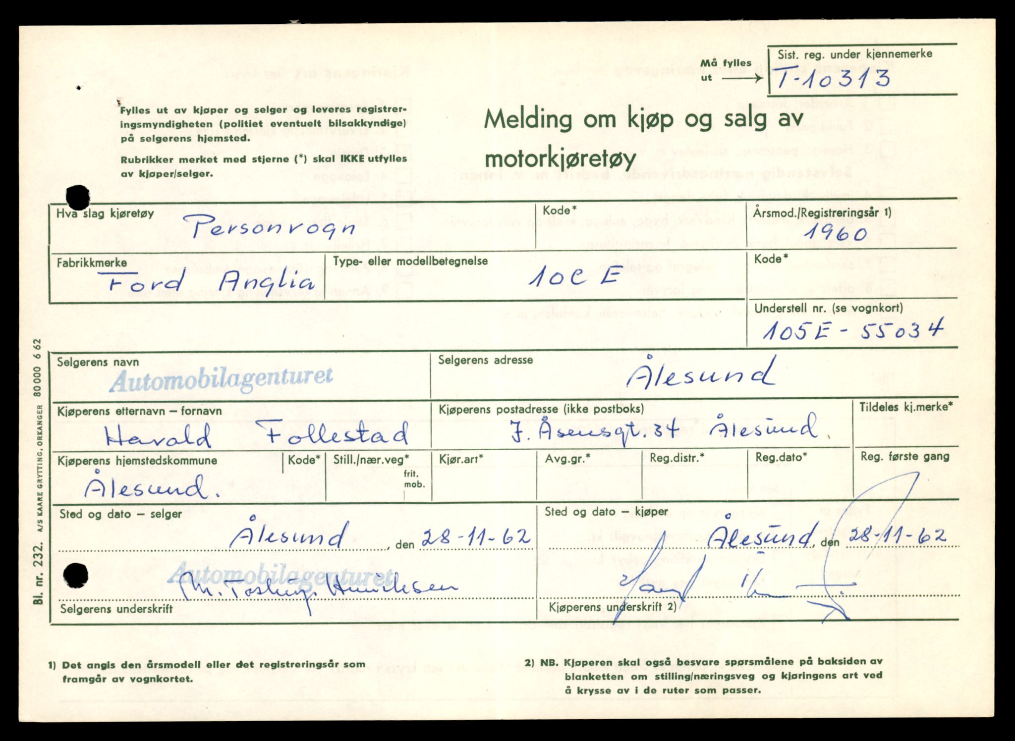 Møre og Romsdal vegkontor - Ålesund trafikkstasjon, AV/SAT-A-4099/F/Fe/L0019: Registreringskort for kjøretøy T 10228 - T 10350, 1927-1998, p. 2171