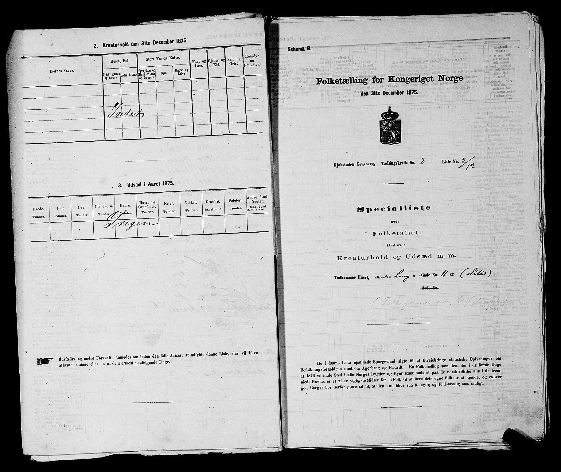 SAKO, 1875 census for 0705P Tønsberg, 1875, p. 52