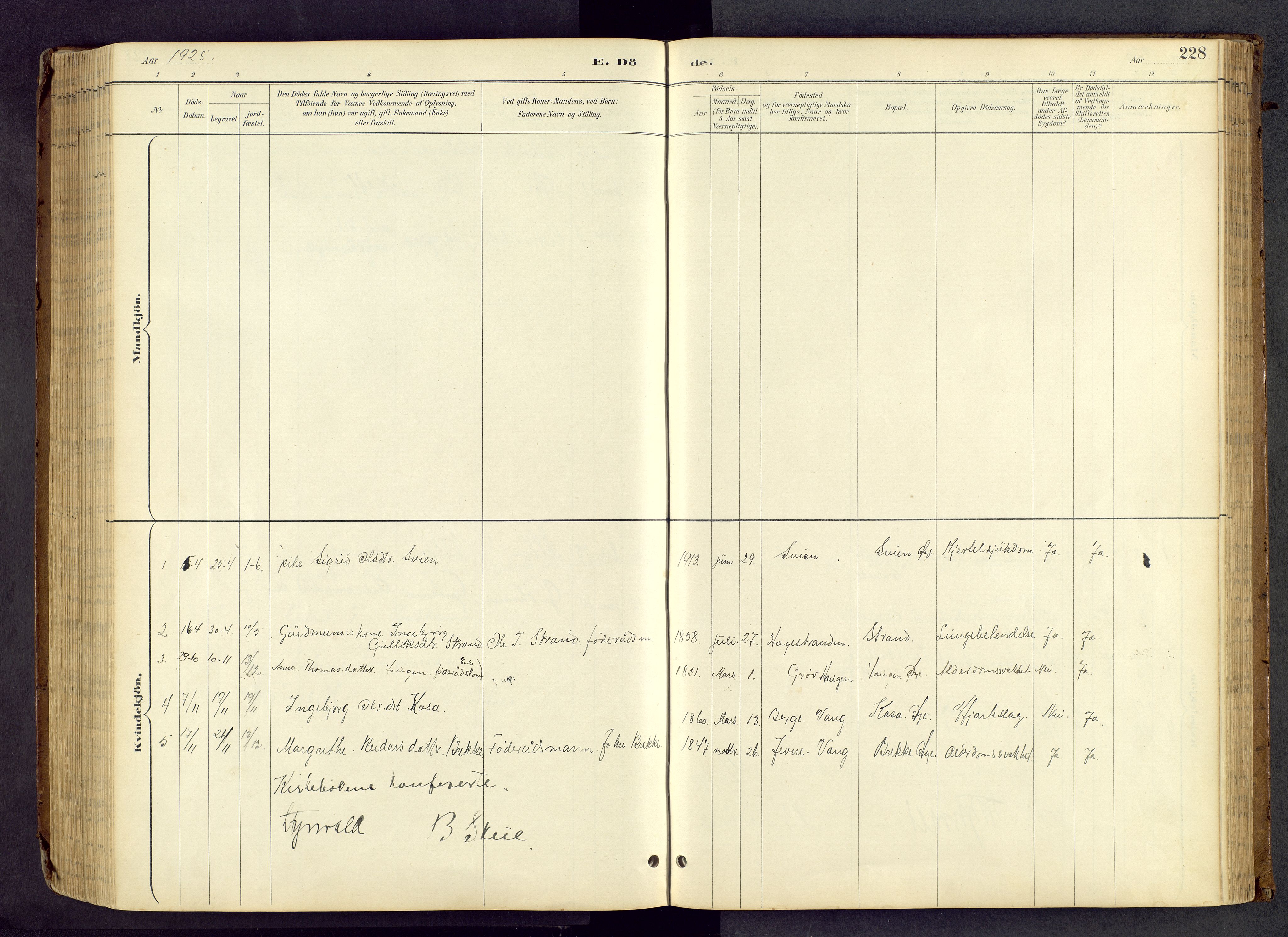 Vang prestekontor, Valdres, SAH/PREST-140/H/Hb/L0005: Parish register (copy) no. 5, 1889-1945, p. 228