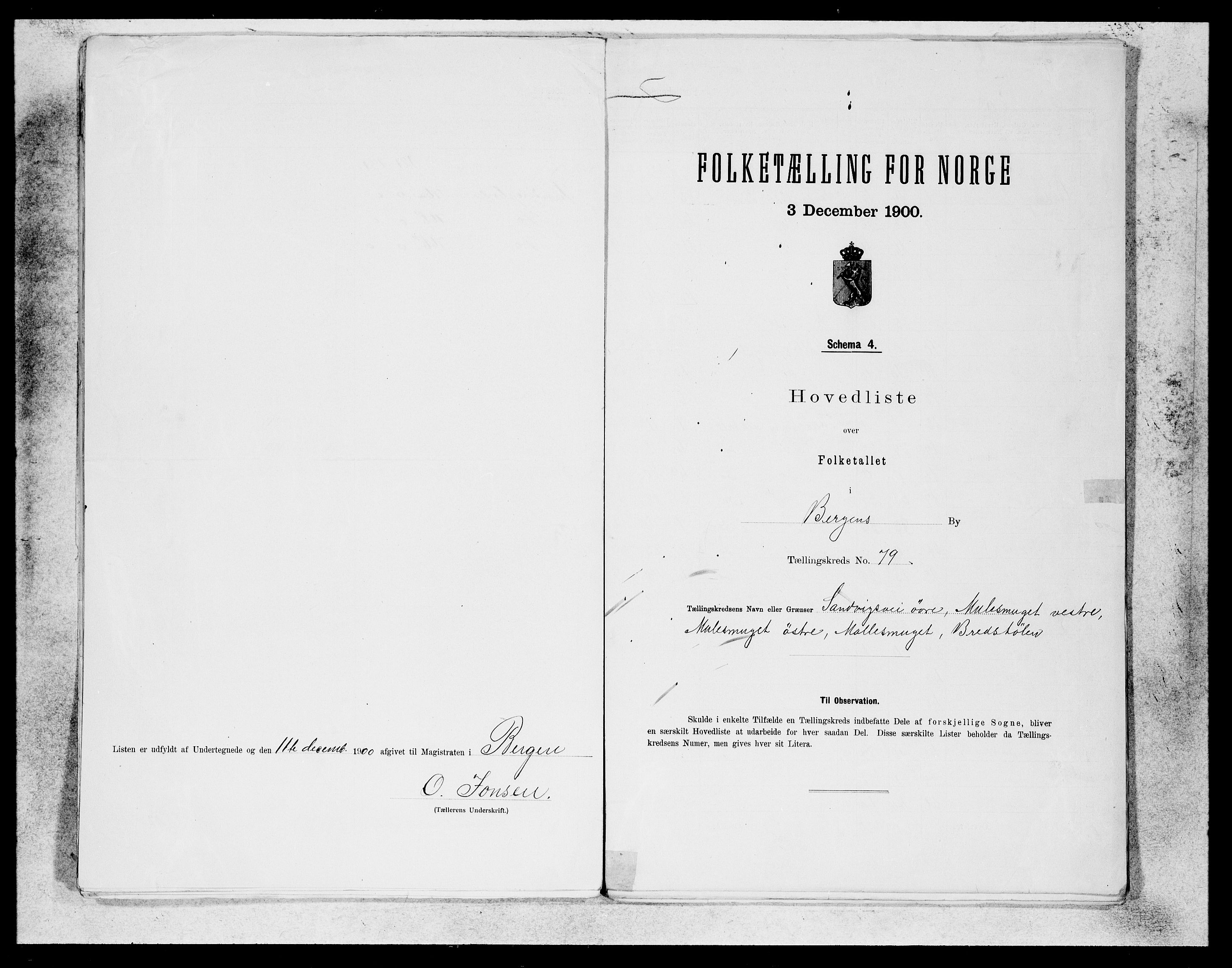 SAB, 1900 census for Bergen, 1900, p. 160